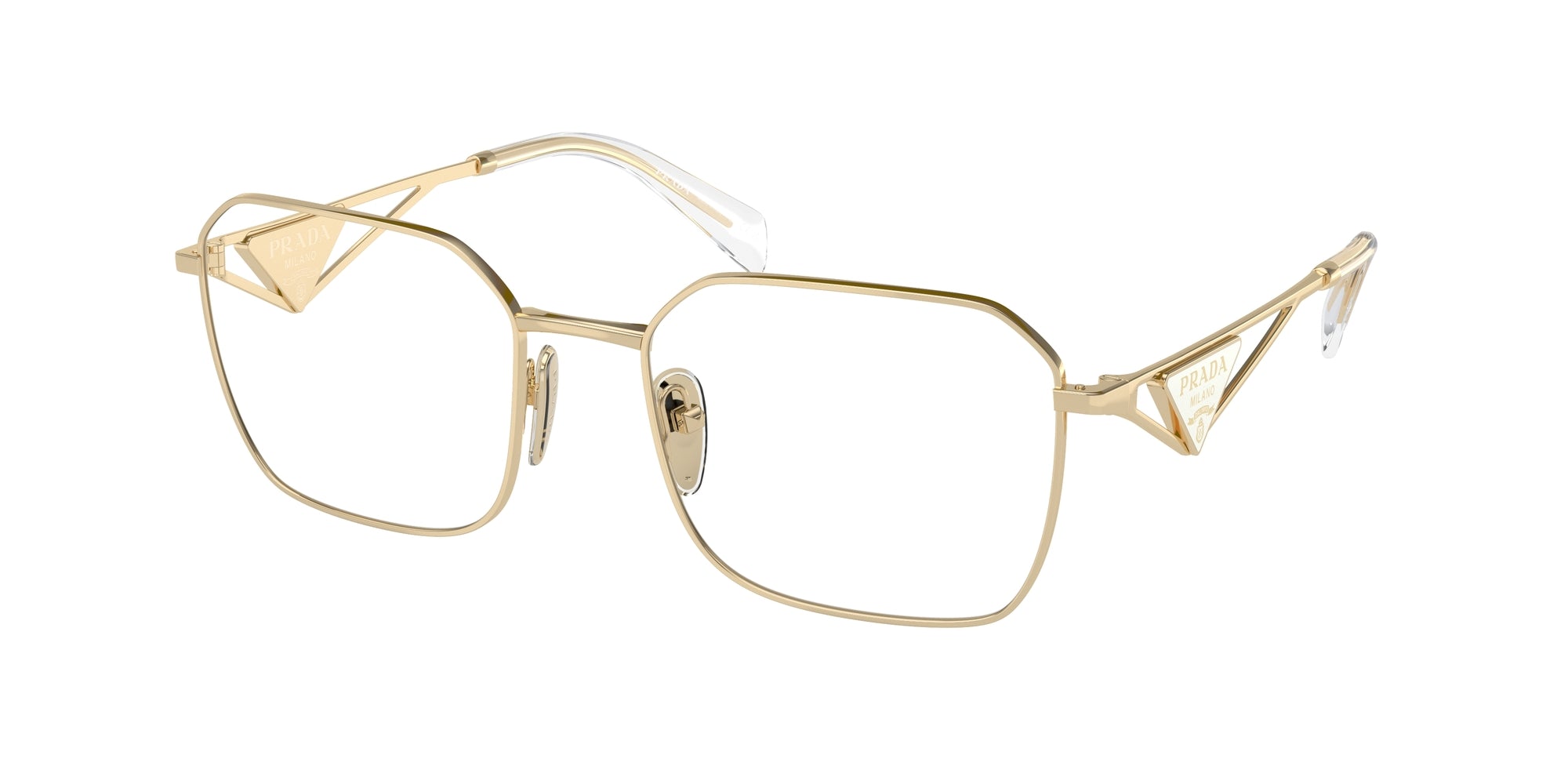 Prada Donna Prada PR A51V ZVN1O1 Montature da vista Acciaio Oro Geometrica Normale