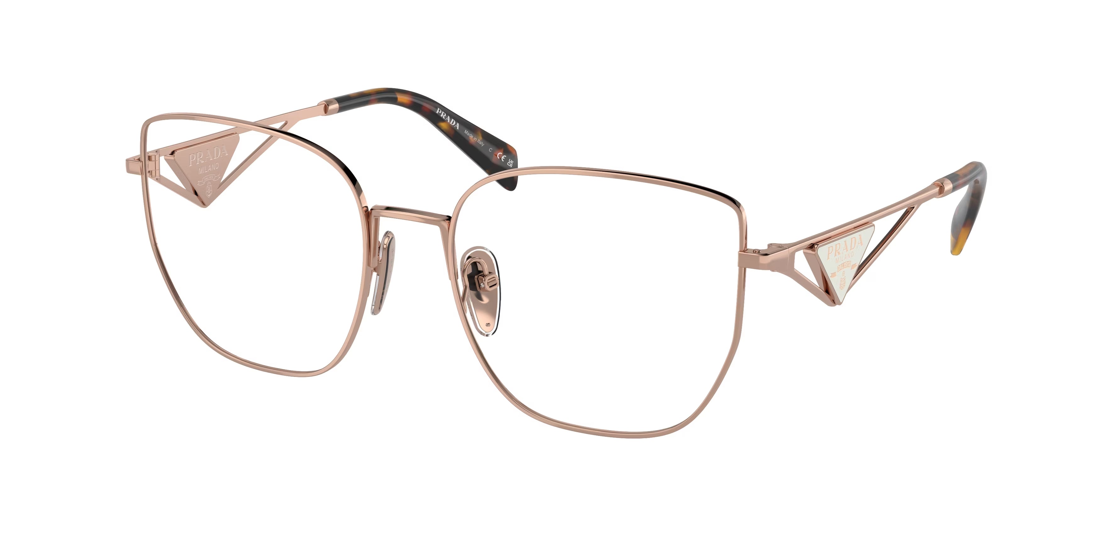Prada Donna Prada PR A54VD SVF1O1 Montature da vista Acciaio Oro Farfalla Normale
