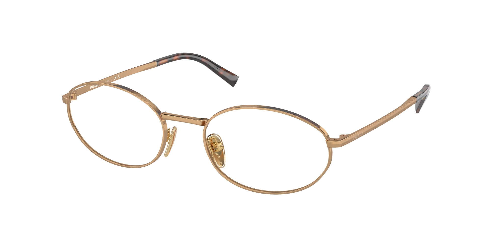 Prada Donna Prada PR A57V 7OE1O1 Montature da vista Metallo Marrone Trasparente Rotonda Normale Prada Donna Prada PR A57V 7OE1O1 Montature da vista Metallo Marrone Trasparente Rotonda Normale