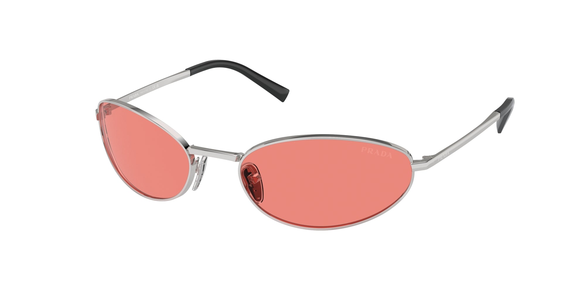 Prada Donna Prada PR A59S 1BC20B Occhiali da sole Acciaio Argento Rosa Rotonda Normale