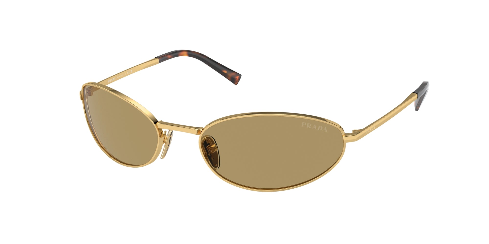 Prada Donna Prada PR A59S 5AK70G Occhiali da sole Acciaio Oro Verde Rotonda Normale Prada Donna Prada PR A59S 5AK70G Occhiali da sole Acciaio Oro Verde Rotonda Normale