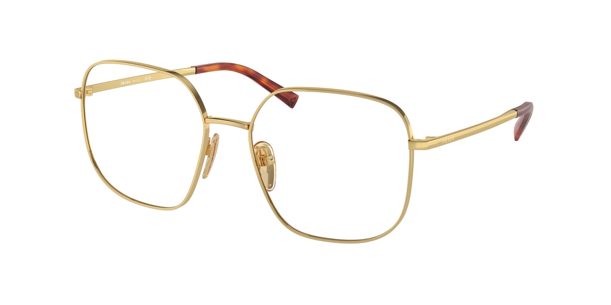 Prada Donna Prada PR A59V 5AK1O1 Montature da vista Acciaio Oro Squadrata Normale
