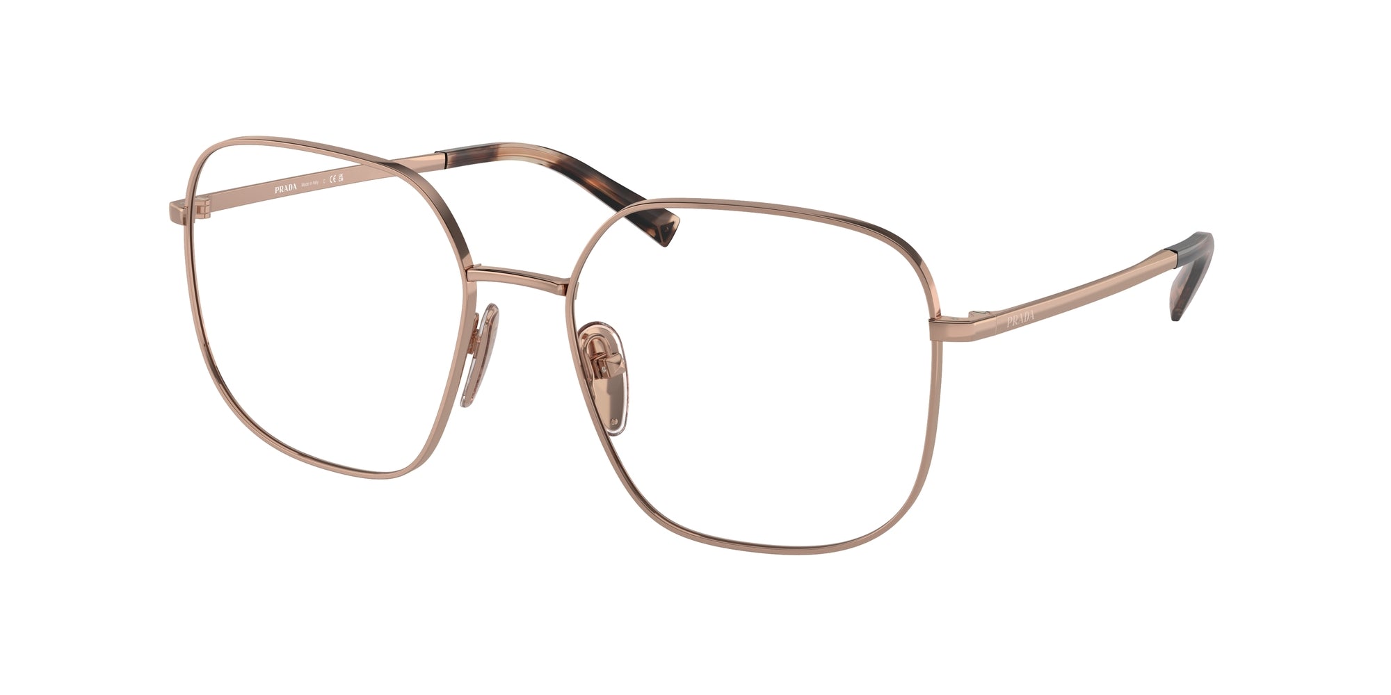 Prada Donna Prada PR A59V ZVF1O1 Montature da vista Acciaio Oro Squadrata Normale Prada Donna Prada PR A59V ZVF1O1 Montature da vista Acciaio Oro Squadrata Normale