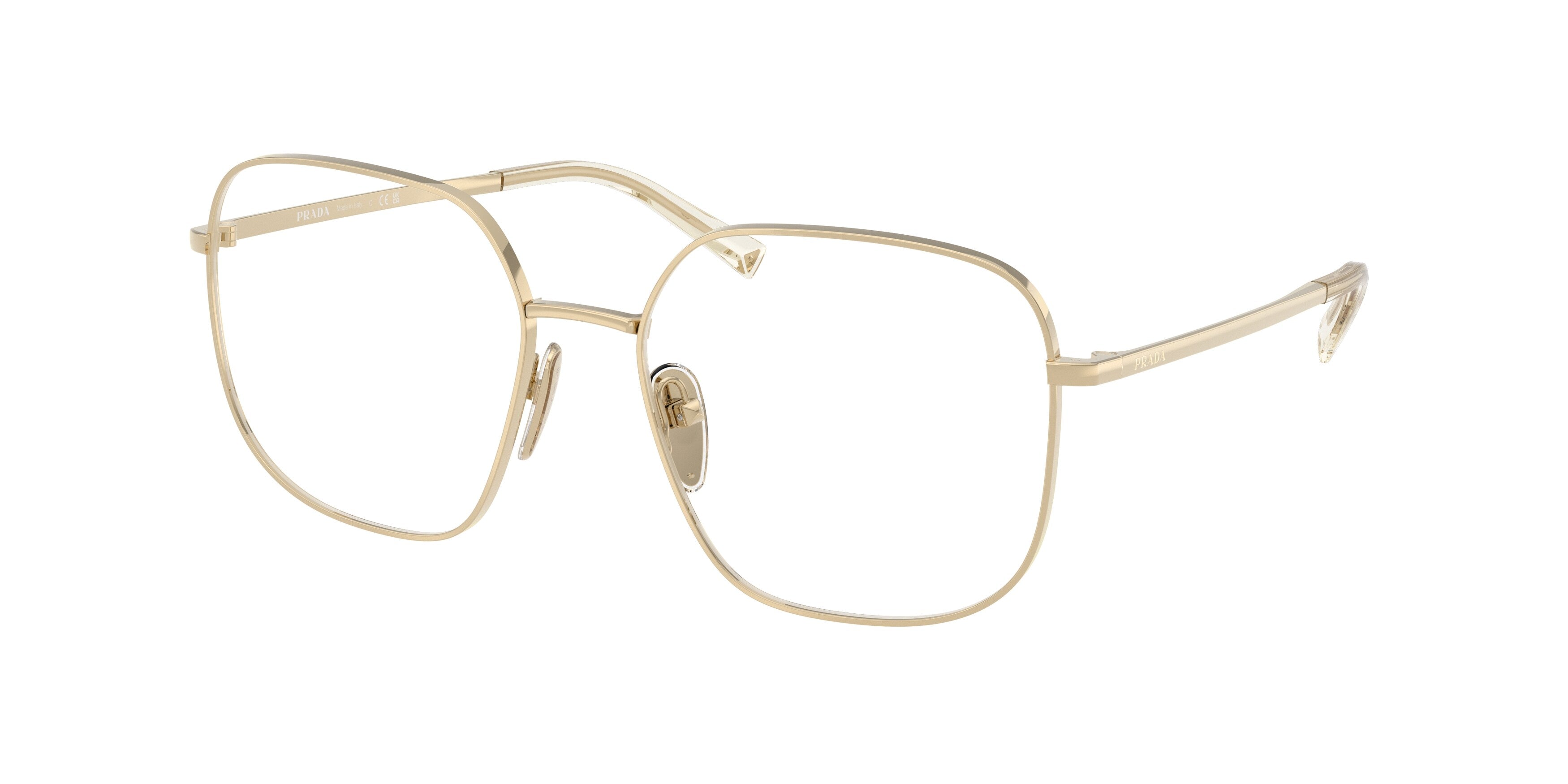Prada Donna Prada PR A59V ZVN1O1 Montature da vista Acciaio Oro Squadrata Normale