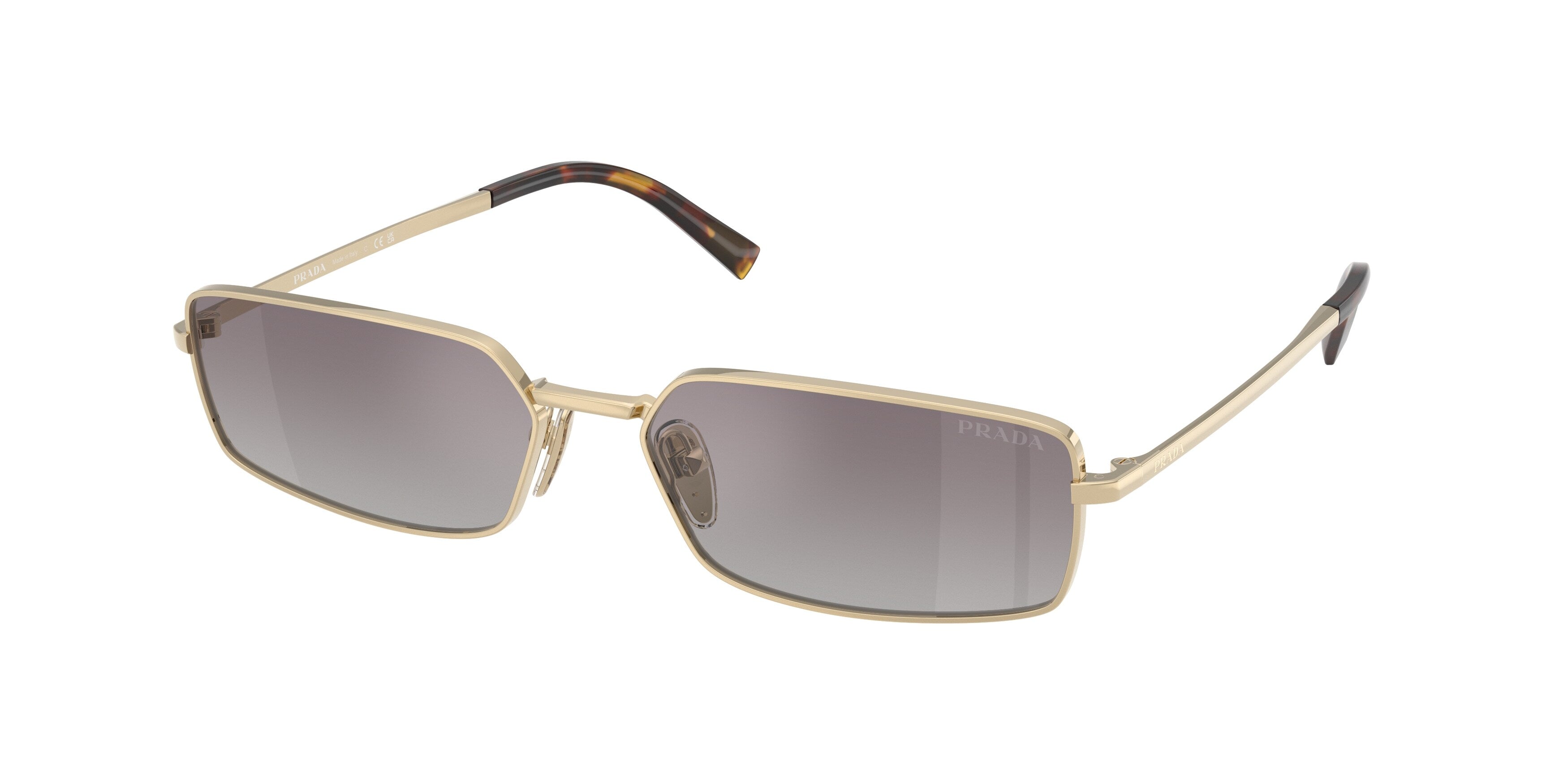 Prada Donna Prada PR A60S ZVN30C Occhiali da sole Acciaio Oro Blu Squadrata Normale Sfumato Prada Donna Prada PR A60S ZVN30C Occhiali da sole Acciaio Oro Blu Squadrata Normale Sfumato