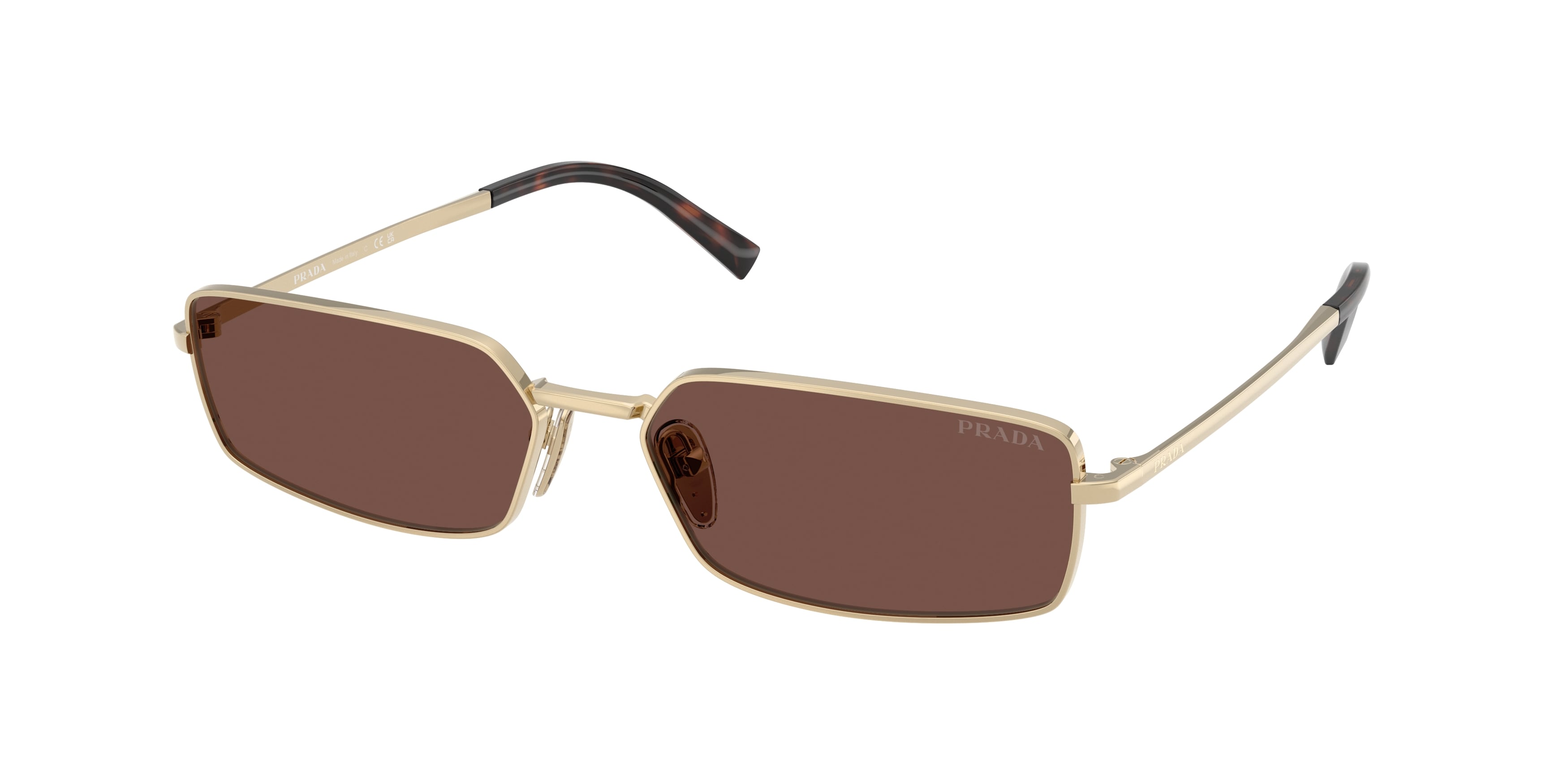 Prada Donna Prada PR A60S ZVN80T Occhiali da sole Acciaio Oro Squadrata Normale Prada Donna Prada PR A60S ZVN80T Occhiali da sole Acciaio Oro Squadrata Normale