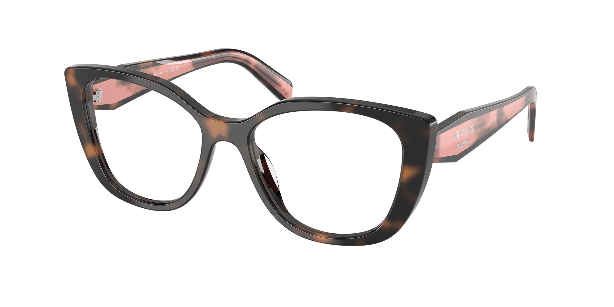 Prada Donna Prada PR B04V 23A1O1 Montature da vista Acetato Tartaruga Cat Eye Normale