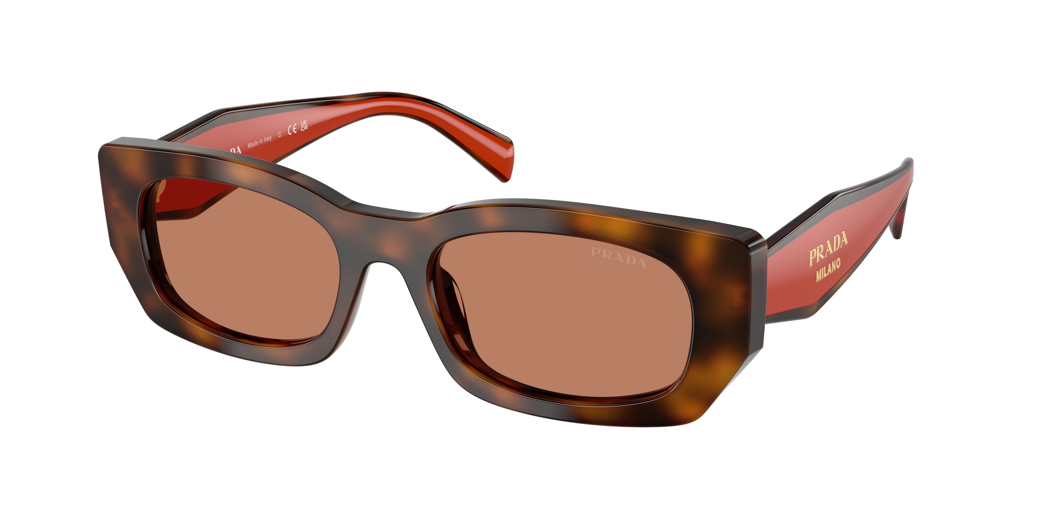 Prada Donna Prada PR B05S 01K90Q Occhiali da sole Acetato Tartaruga Marrone Pillow Normale