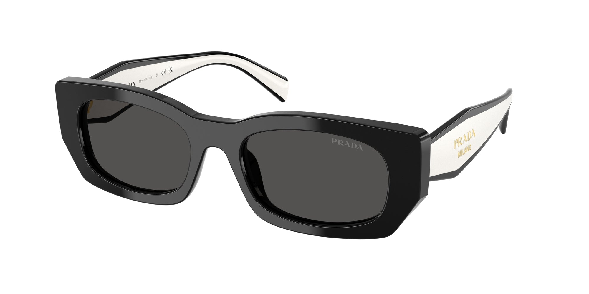 Prada Donna Prada PR B05S 09Q08Z Occhiali da sole Acetato Nero Grigio Pillow Normale Prada Donna Prada PR B05S 09Q08Z Occhiali da sole Acetato Nero Grigio Pillow Normale