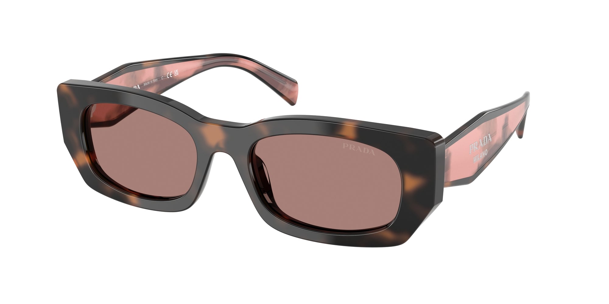 Prada Donna Prada PR B05S 23A60B Occhiali da sole Acetato Tartaruga Marrone Pillow Normale