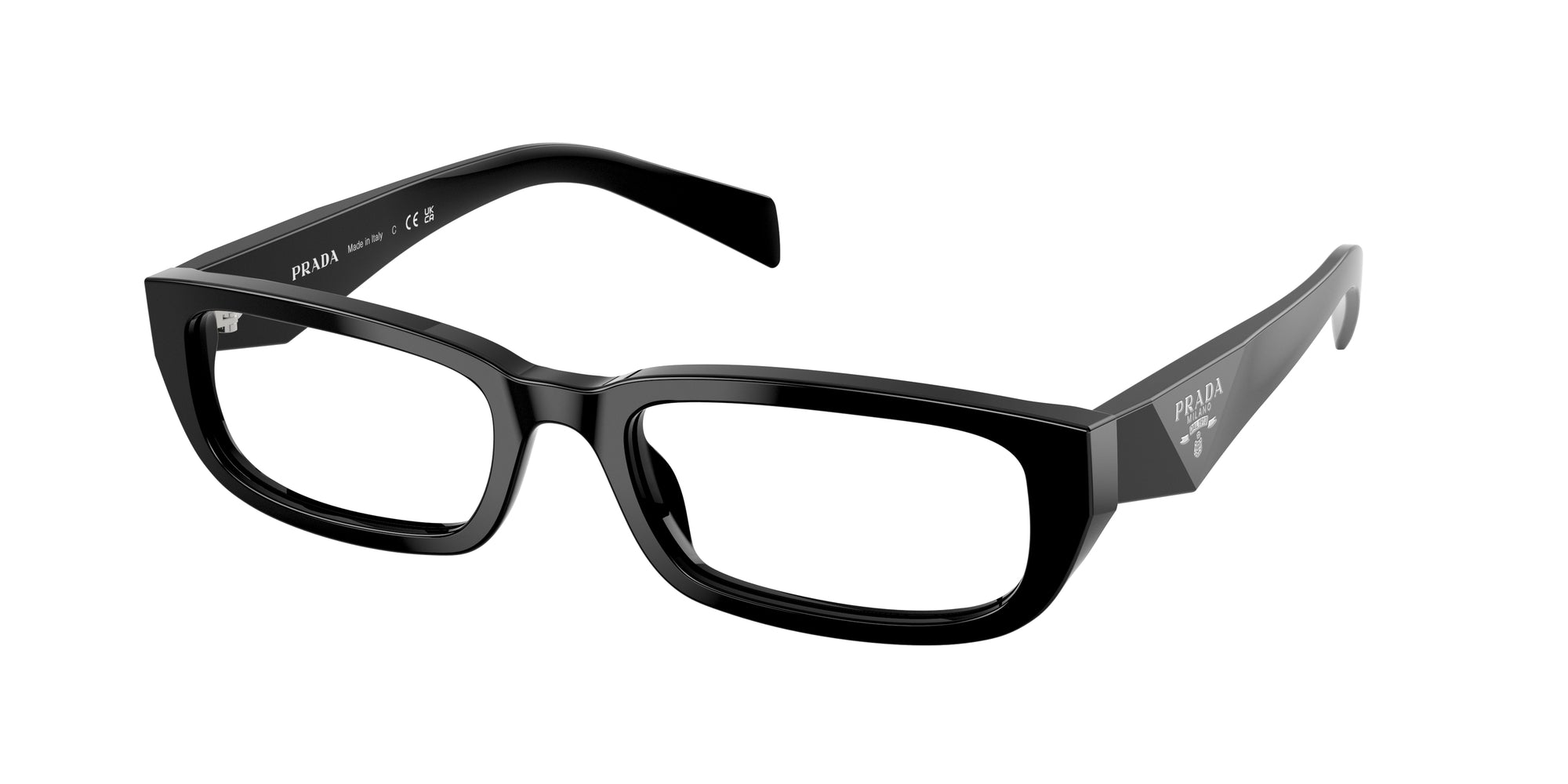 Prada Donna Prada PR B05V 16K1O1 Montature da vista Acetato Nero Squadrata Normale Prada Donna Prada PR B05V 16K1O1 Montature da vista Acetato Nero Squadrata Normale