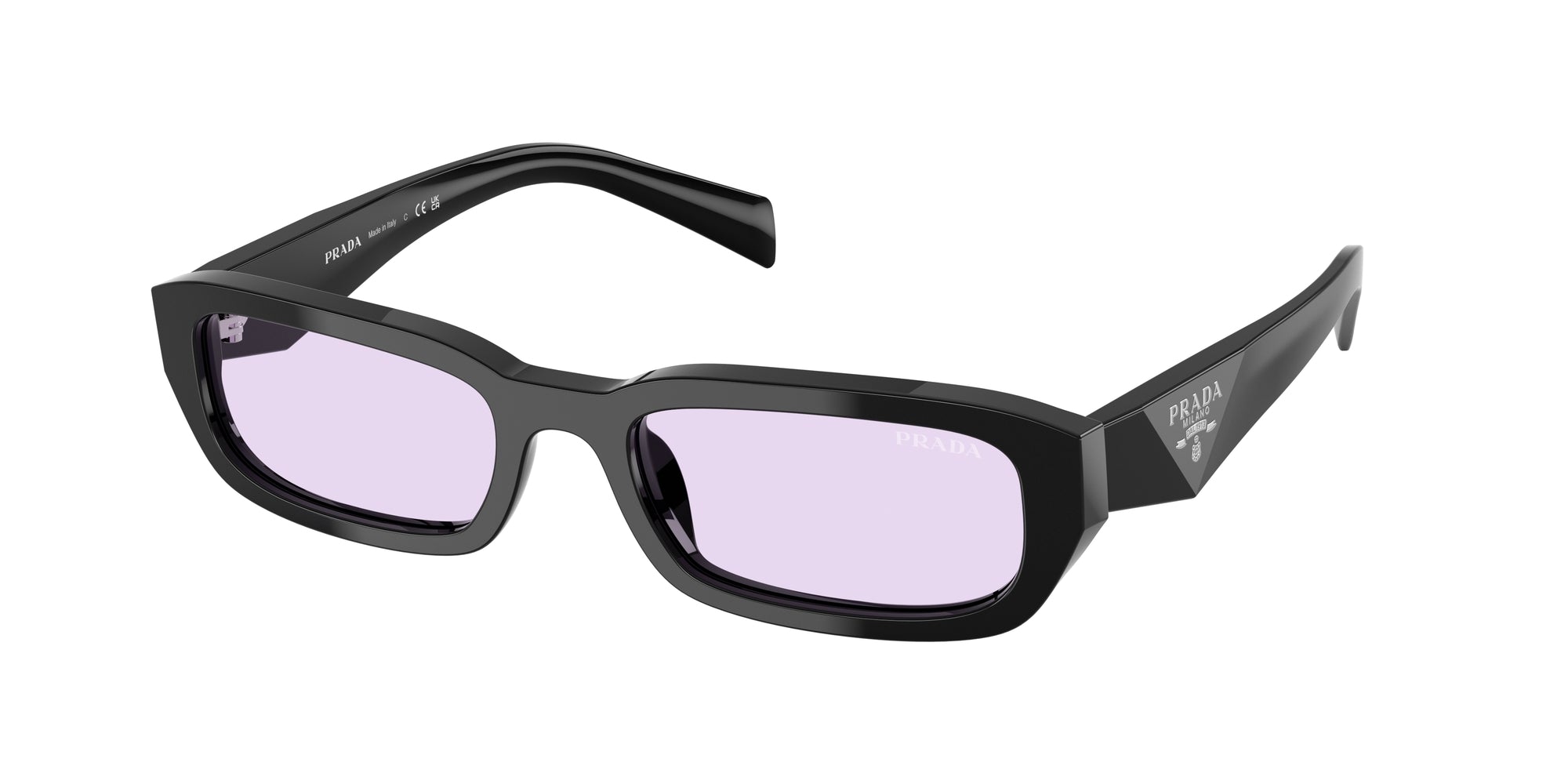 Prada Donna Prada PR B06S 16K40J Occhiali da sole Acetato Nero Viola Squadrata Normale