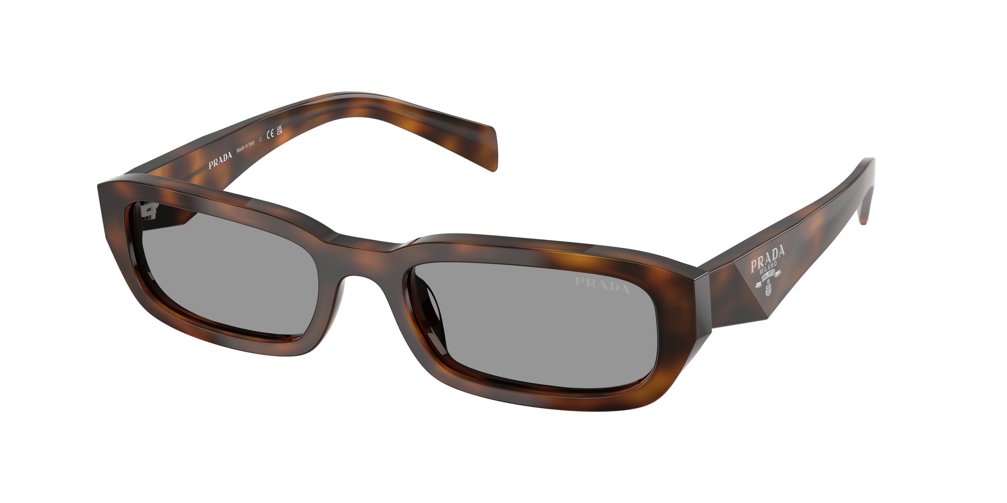 Prada Donna Prada PR B06S 20D50Q Occhiali da sole Acetato Havana Grigio Squadrata Normale Prada Donna Prada PR B06S 20D50Q Occhiali da sole Acetato Havana Grigio Squadrata Normale