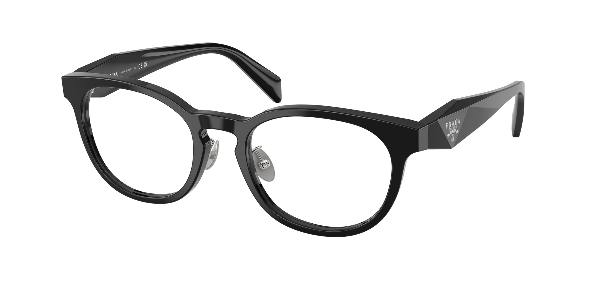 Prada Donna Prada PR B06VD 16K1O1 Montature da vista Acetato Nero Trasparente Pantos Normale