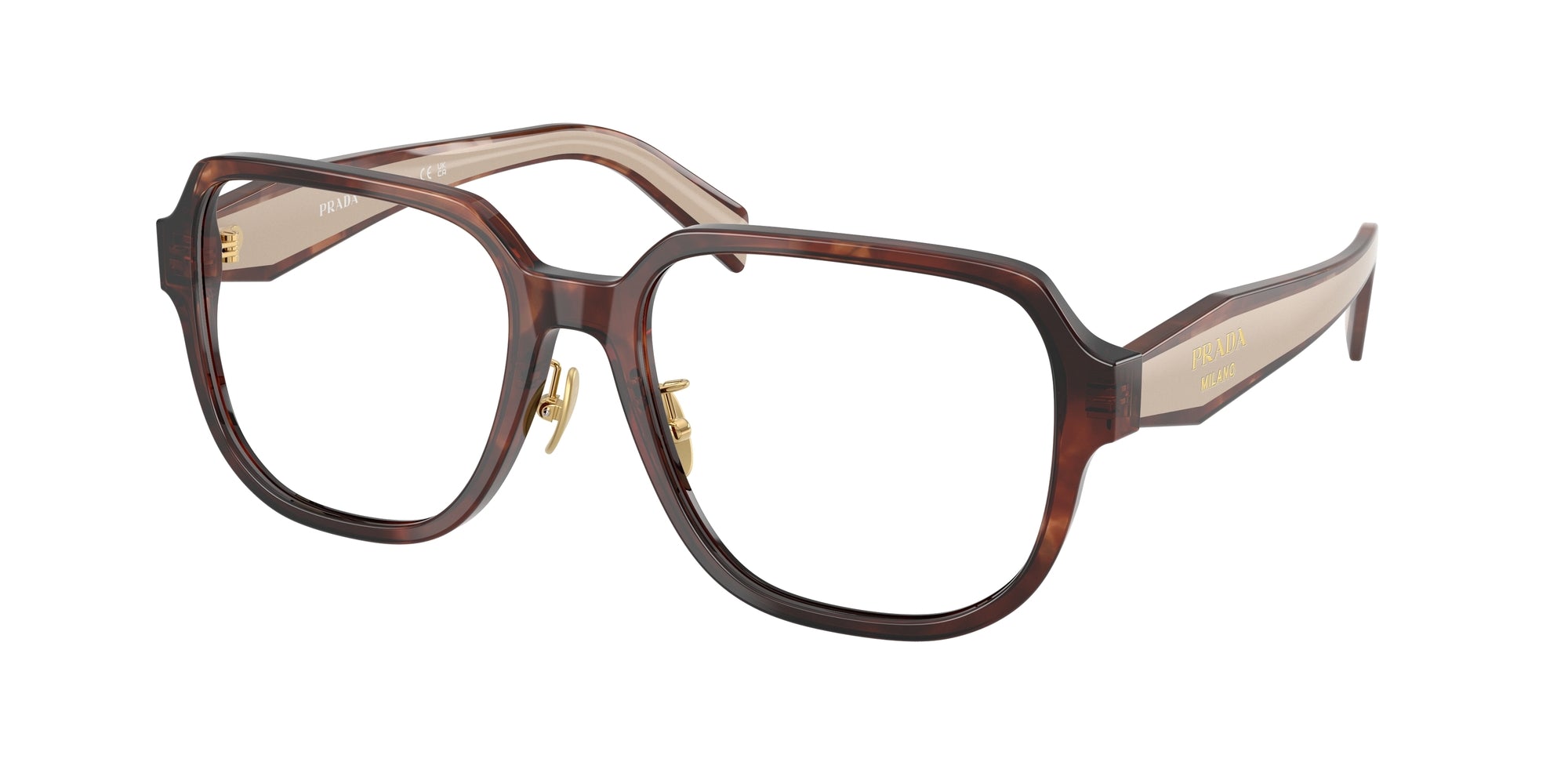 Prada Donna Prada PR B07VD 07R1O1 Montature da vista Acetato Marrone Pillow Normale Prada Donna Prada PR B07VD 07R1O1 Montature da vista Acetato Marrone Pillow Normale