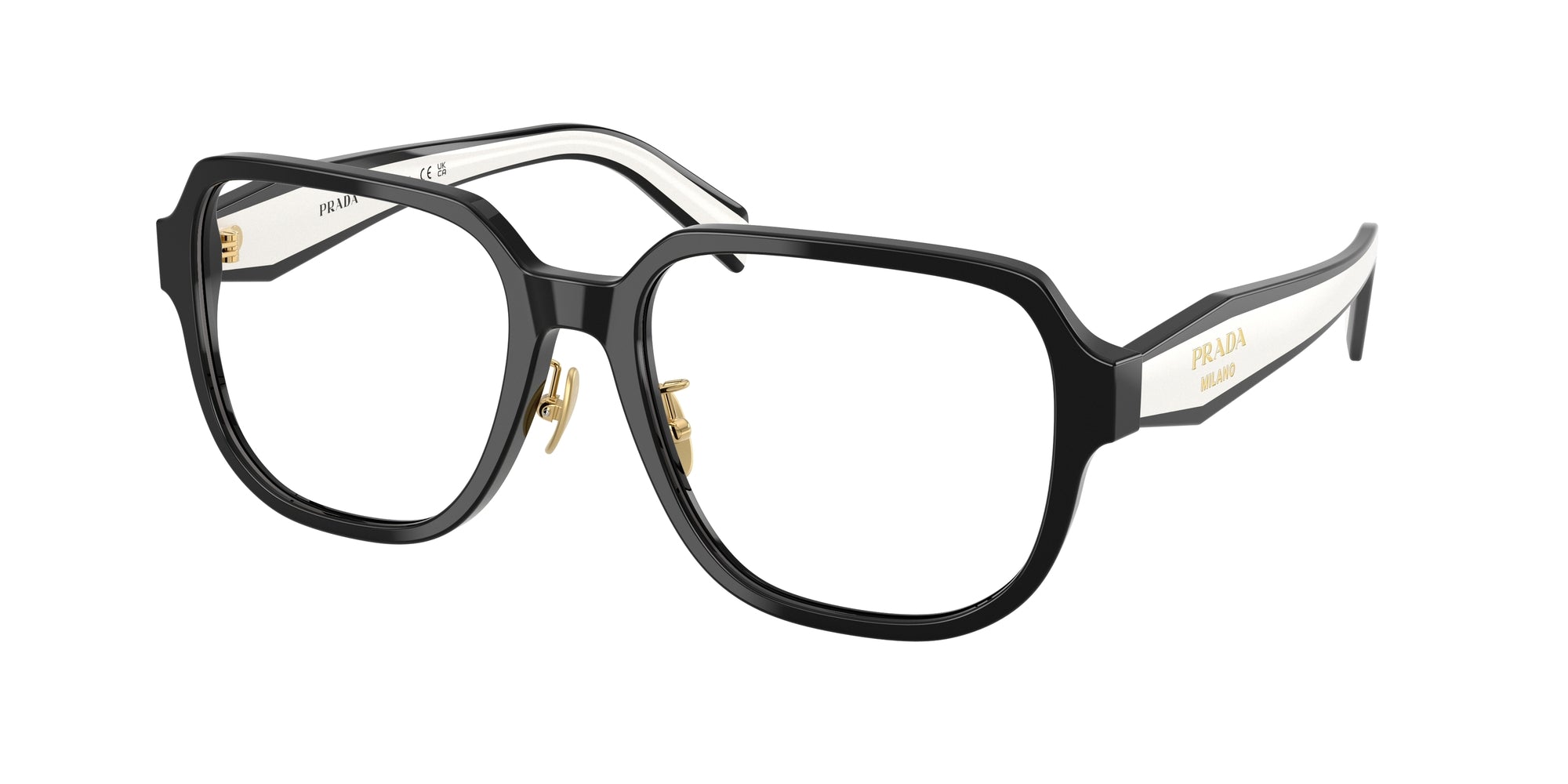 Prada Donna Prada PR B07VD 16K1O1 Montature da vista Acetato Nero Pillow Normale