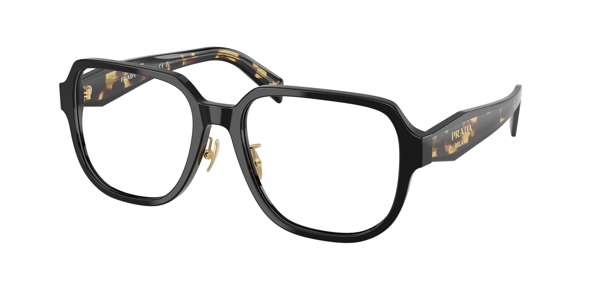 Prada Donna Prada PR B07VD 3891O1 Montature da vista Acetato Nero Pillow Normale