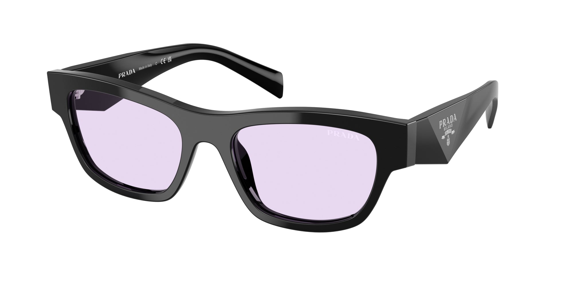 Prada Donna Prada PR B09S 16K40J Occhiali da sole Acetato Nero Viola Farfalla Normale
