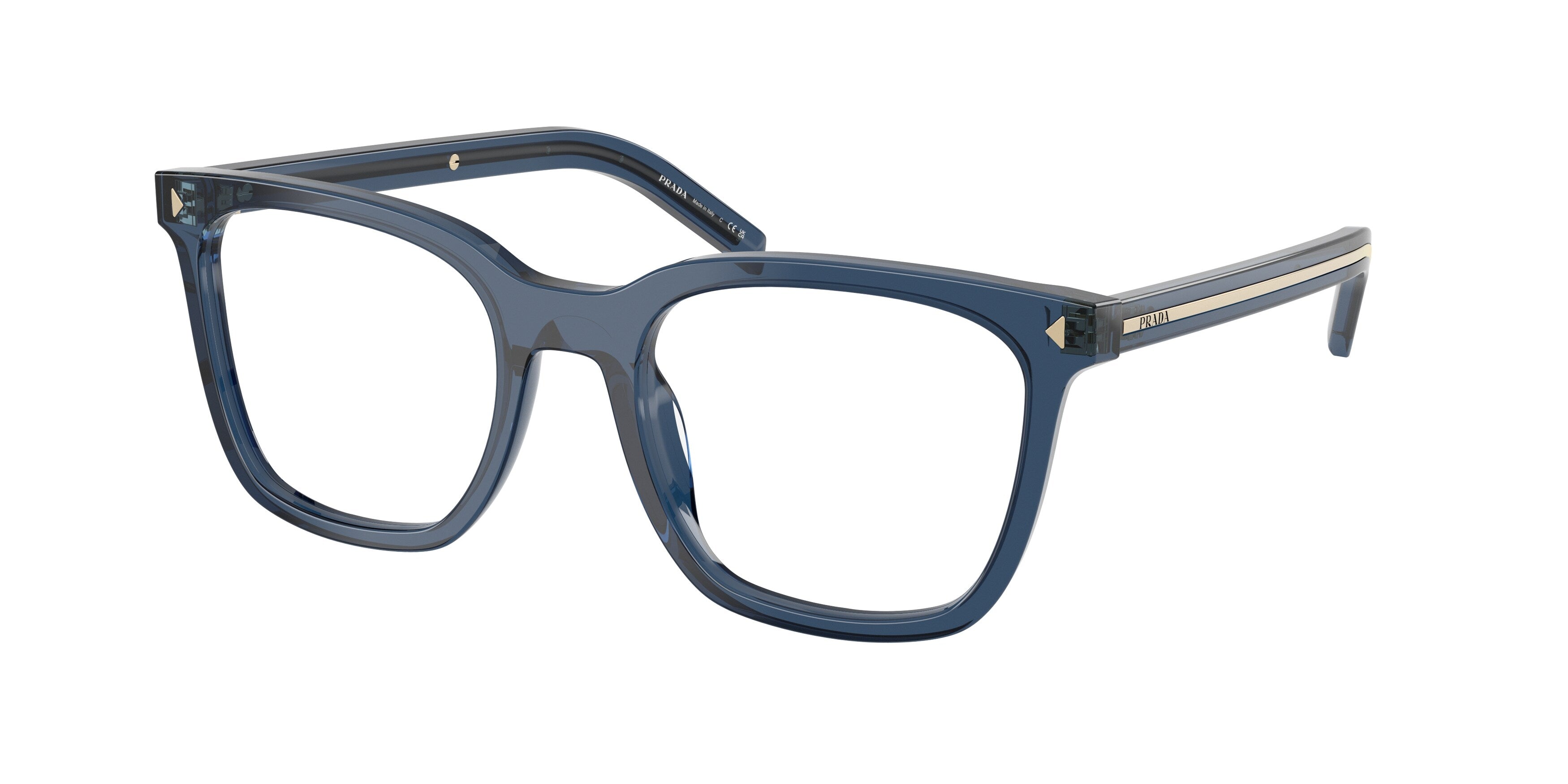 Prada Donna Prada PR B11V 08Q1O1 Montature da vista Acetato Blu Pillow Normale