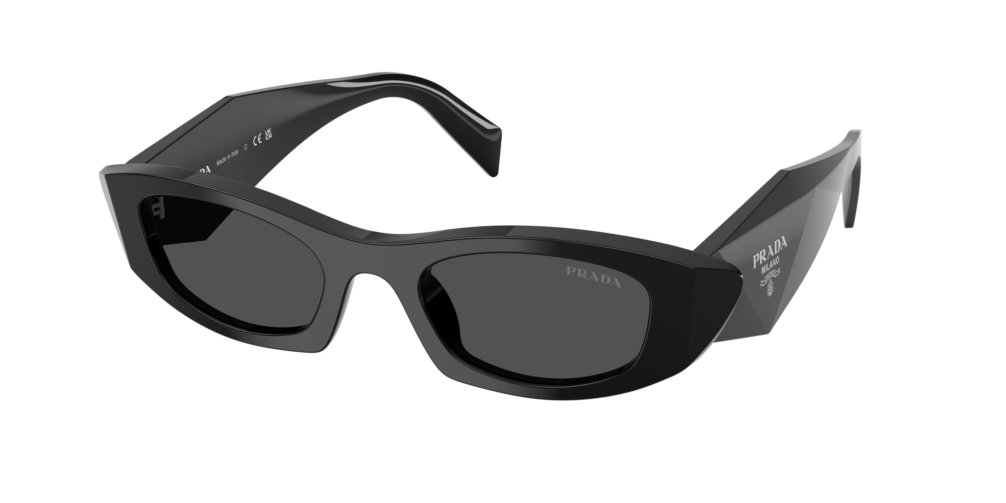 Prada Donna Prada PR B16S 16K08Z Occhiali da sole Acetato Nero Grigio Rotonda Normale