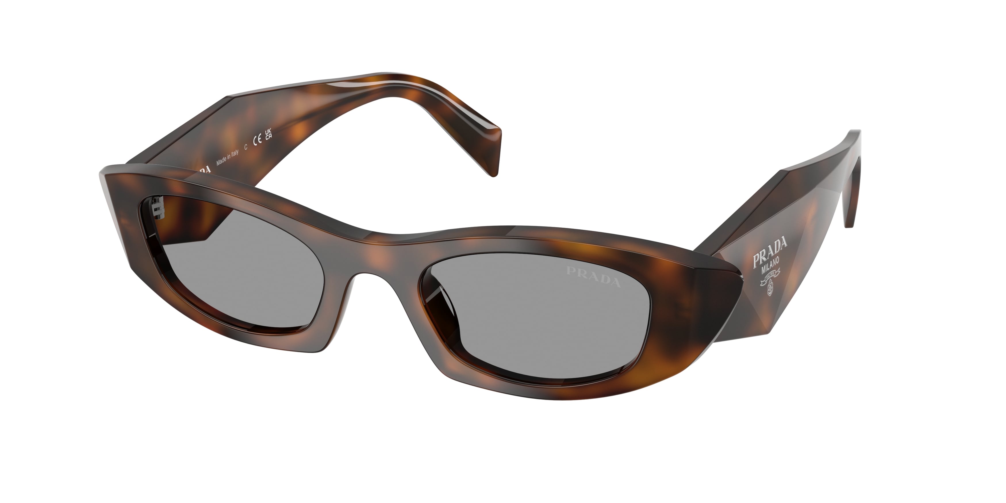Prada Donna Prada PR B16S 20D50Q Occhiali da sole Acetato Havana Grigio Rotonda Normale Prada Donna Prada PR B16S 20D50Q Occhiali da sole Acetato Havana Grigio Rotonda Normale