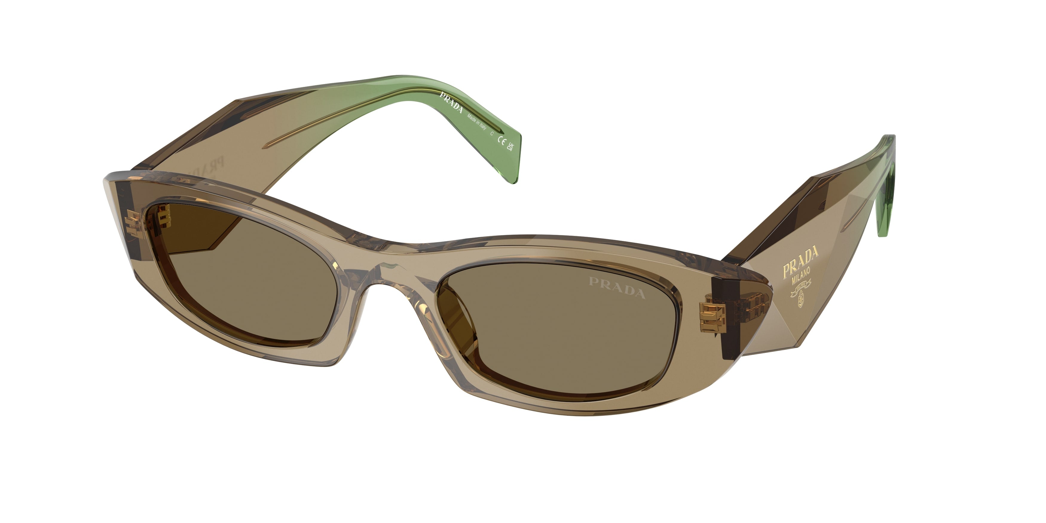 Prada Donna Prada PR B16S 29E90F Occhiali da sole Acetato Marrone Marrone Rotonda Normale