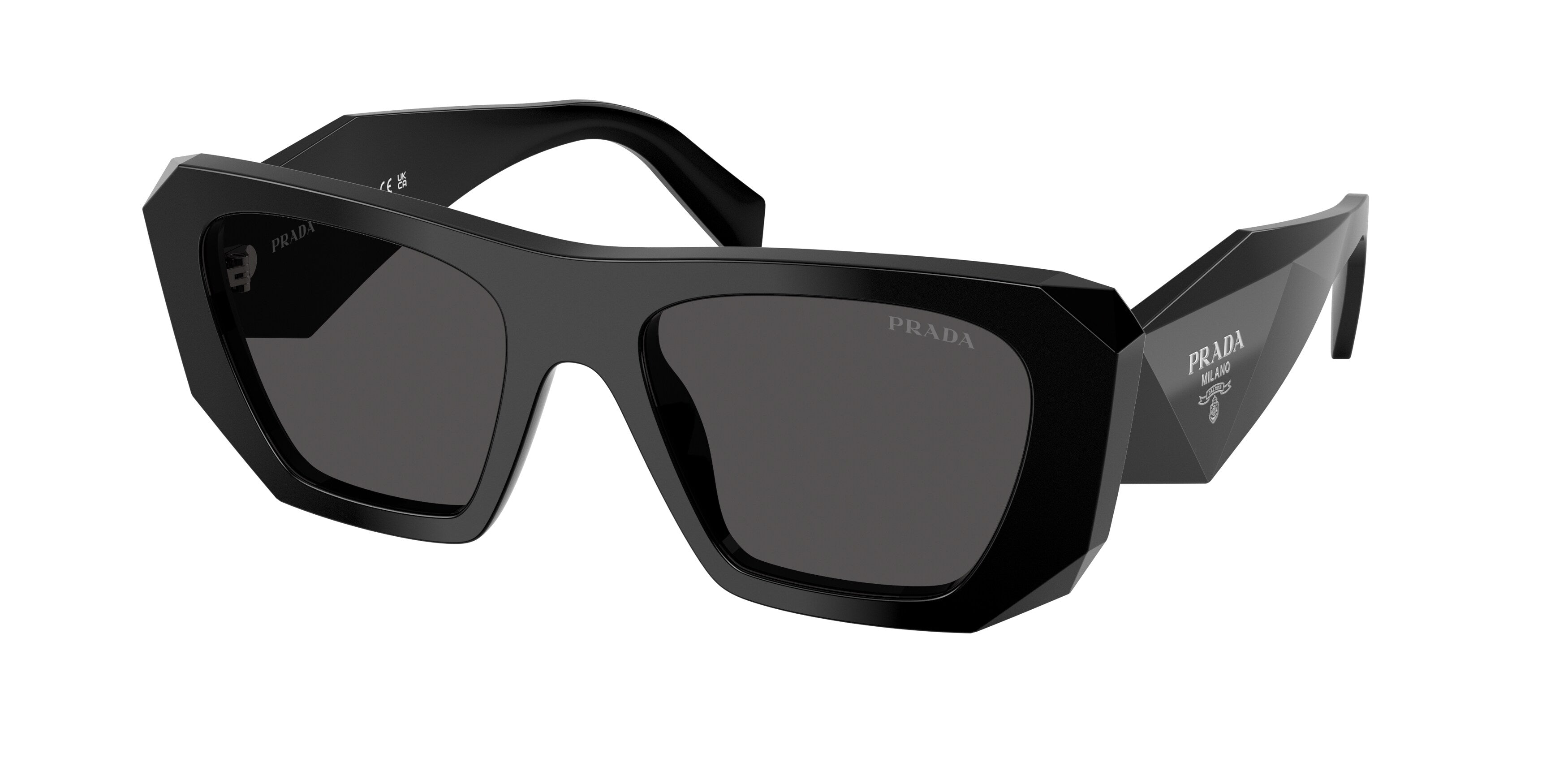 Prada Donna Prada PR B18S 16K08Z Occhiali da sole Acetato Nero Grigio Squadrata Normale