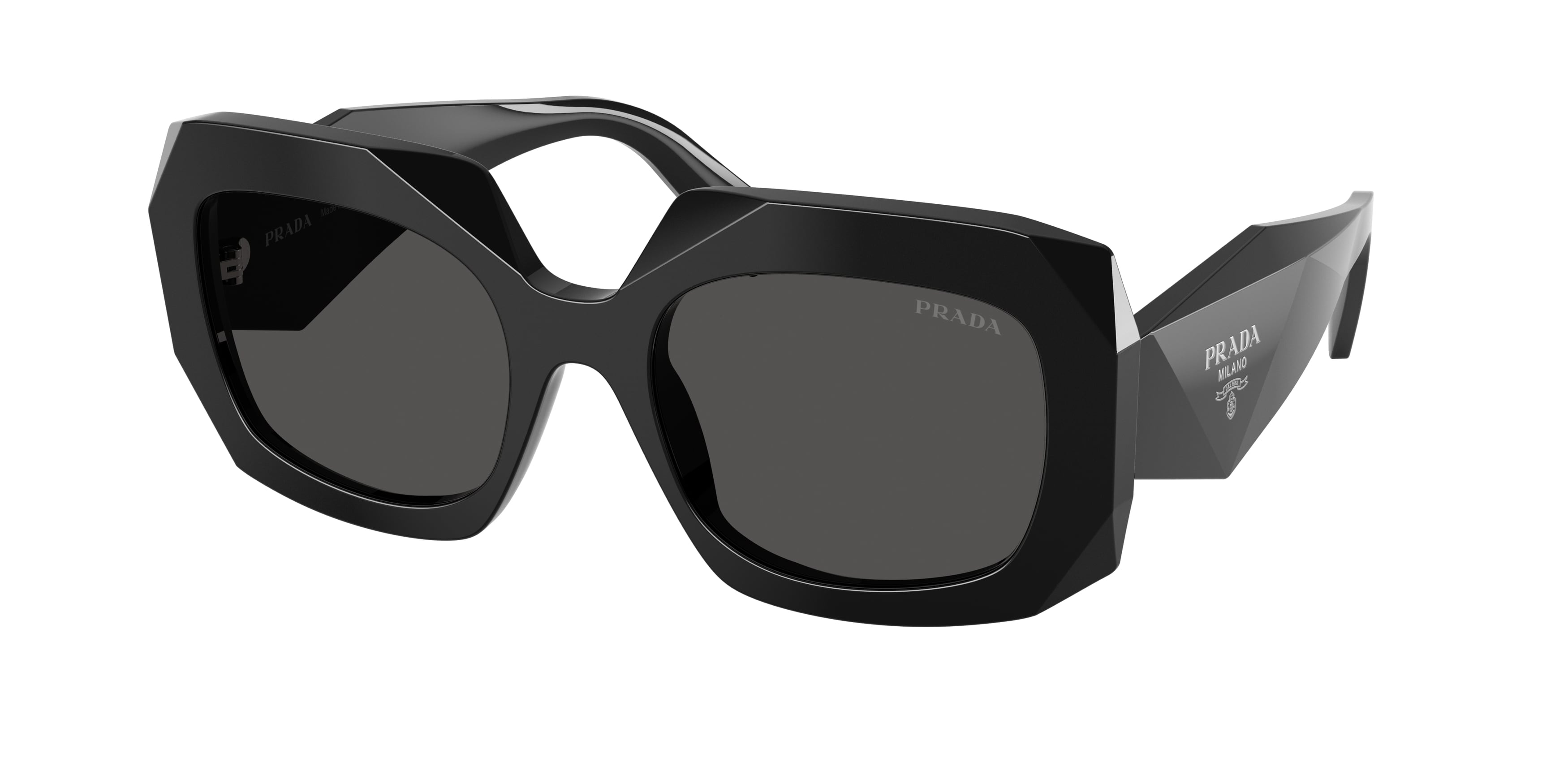 Prada Donna Prada PR B23S 16K08Z Occhiali da sole Acetato Nero Grigio Squadrata Normale