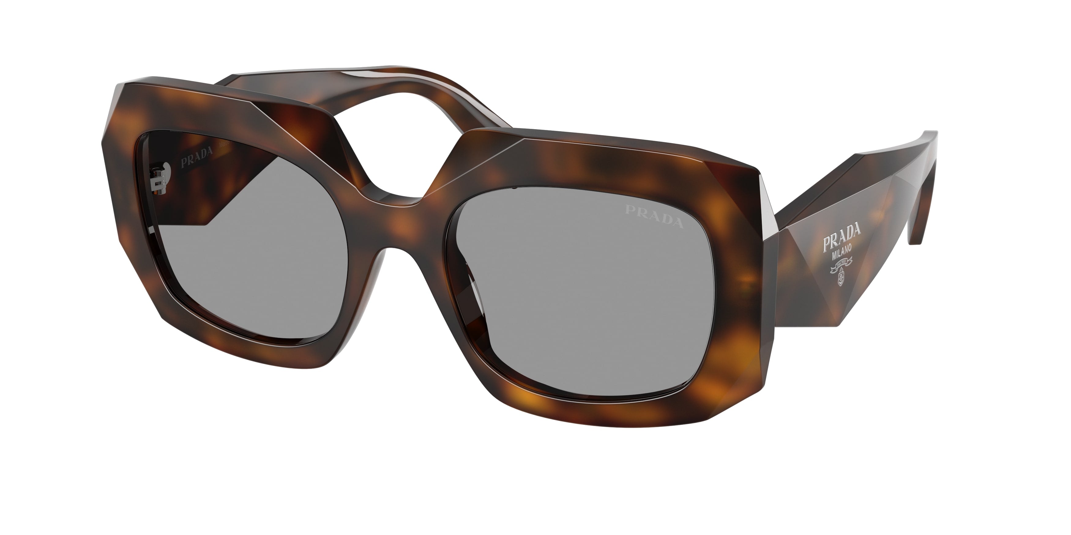 Prada Donna Prada PR B23S 20D50Q Occhiali da sole Acetato Havana Grigio Squadrata Normale