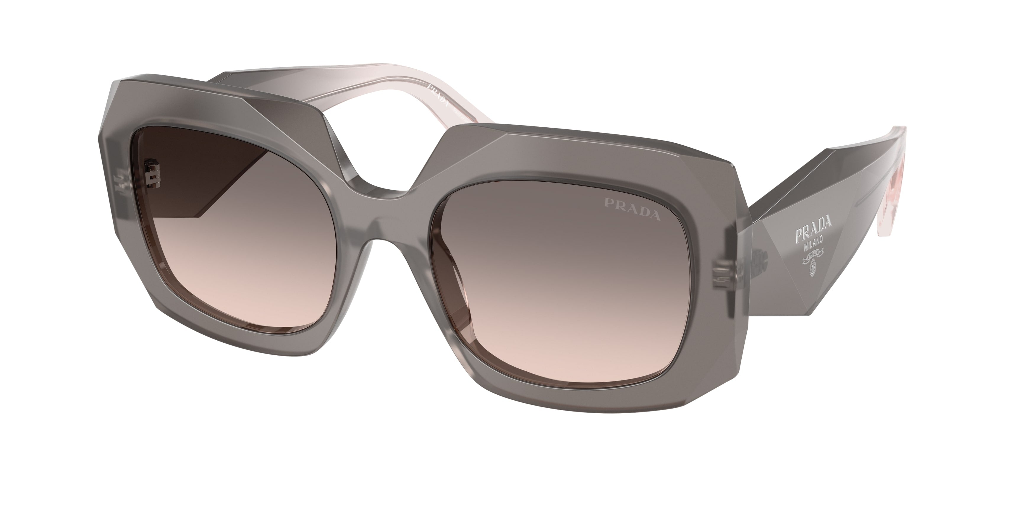 Prada Donna Prada PR B23S 20F70S Occhiali da sole Acetato Grigio Rosa Squadrata Normale Sfumato Prada Donna Prada PR B23S 20F70S Occhiali da sole Acetato Grigio Rosa Squadrata Normale Sfumato