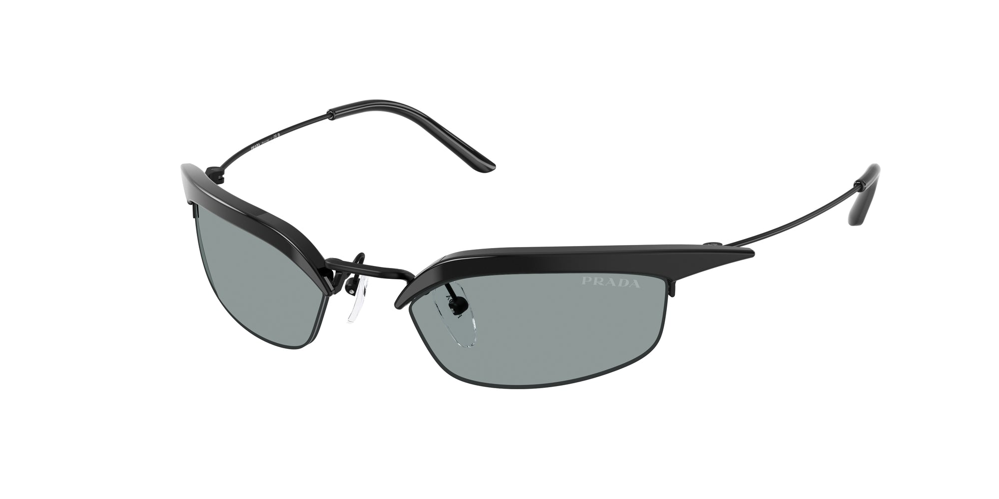 Prada Donna Prada PR B50S 1AB3C2 Occhiali da sole Metallo Nero Grigio Squadrata Normale Prada Donna Prada PR B50S 1AB3C2 Occhiali da sole Metallo Nero Grigio Squadrata Normale