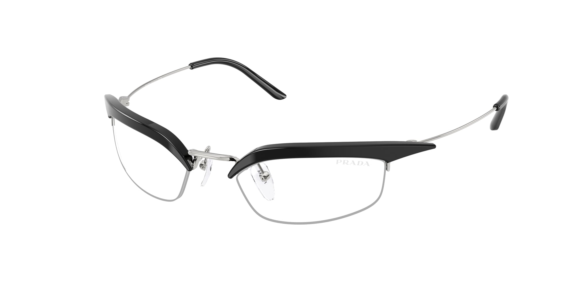 Prada Donna Prada PR B50S TZM08N Occhiali da sole Metallo Nero Trasparente Squadrata Normale