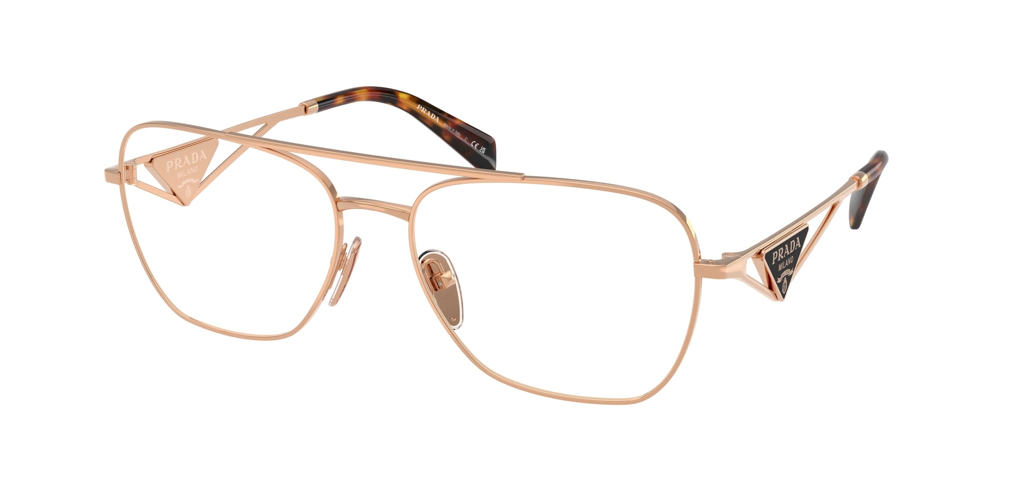 Prada Donna Prada PR B50V SVF1O1 Montature da vista Acciaio Oro Pilot Normale Prada Donna Prada PR B50V SVF1O1 Montature da vista Acciaio Oro Pilot Normale