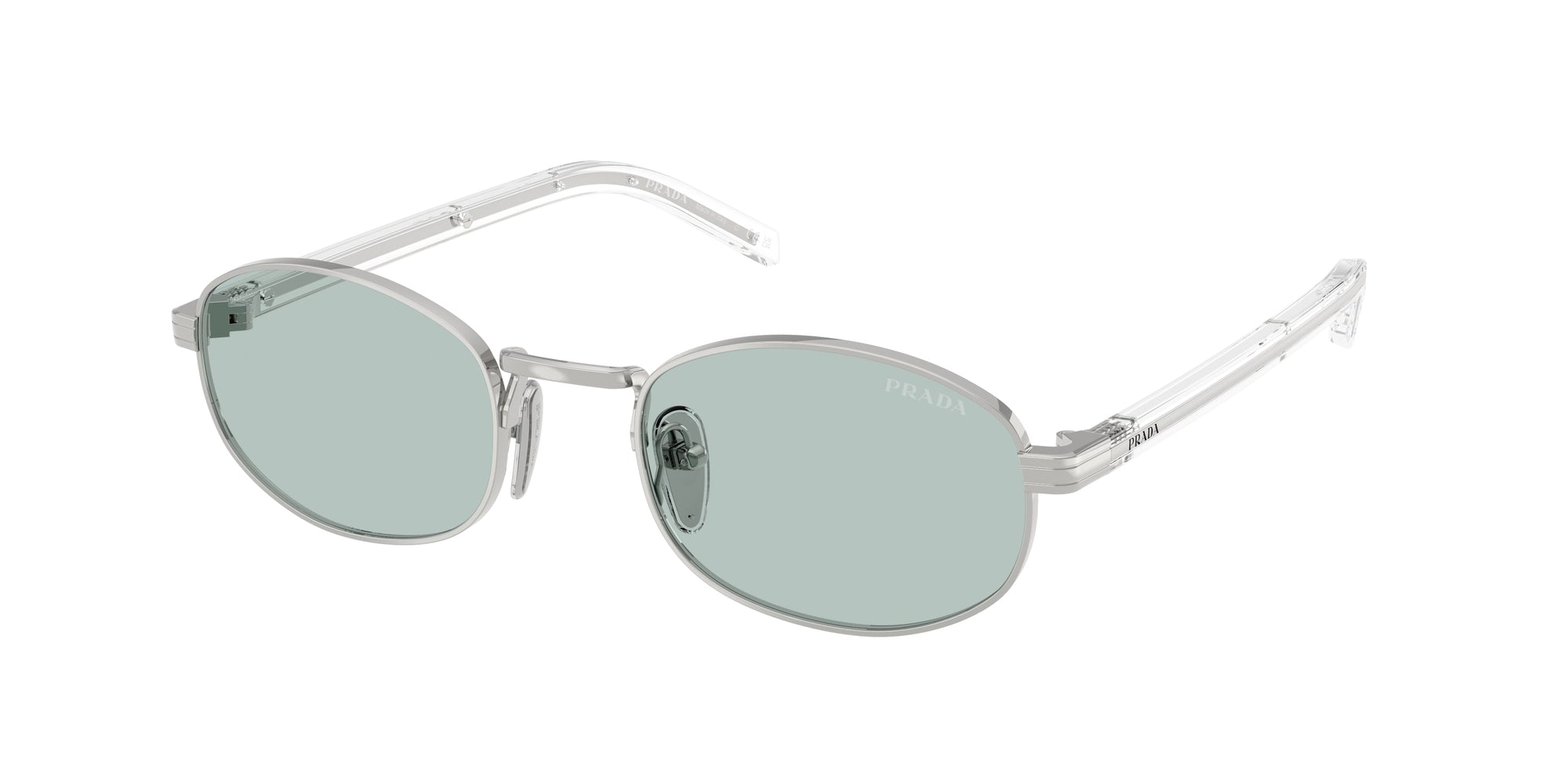 Prada Donna Prada PR B53S 1BC40N Occhiali da sole Metallo Argento Blu Rotonda Normale