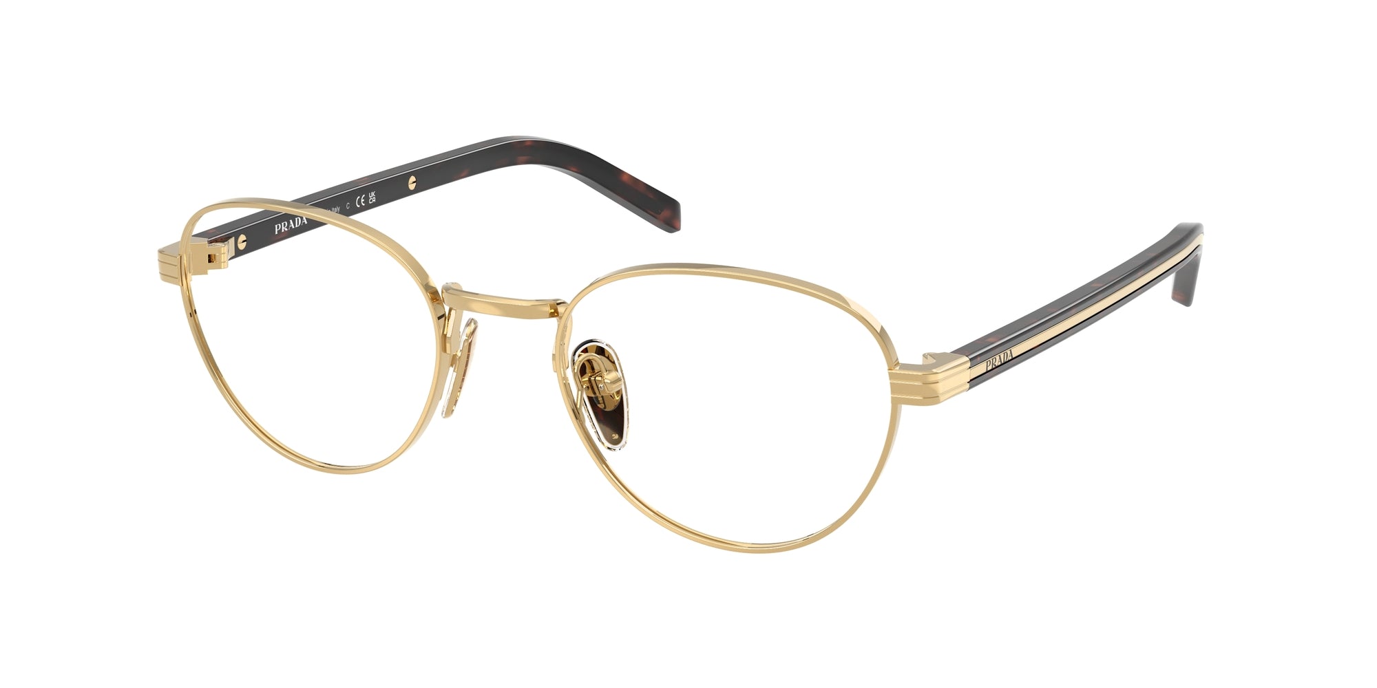 Prada Donna Prada PR B53V 5AK1O1 Montature da vista Metallo Oro Rotonda Normale Prada Donna Prada PR B53V 5AK1O1 Montature da vista Metallo Oro Rotonda Normale