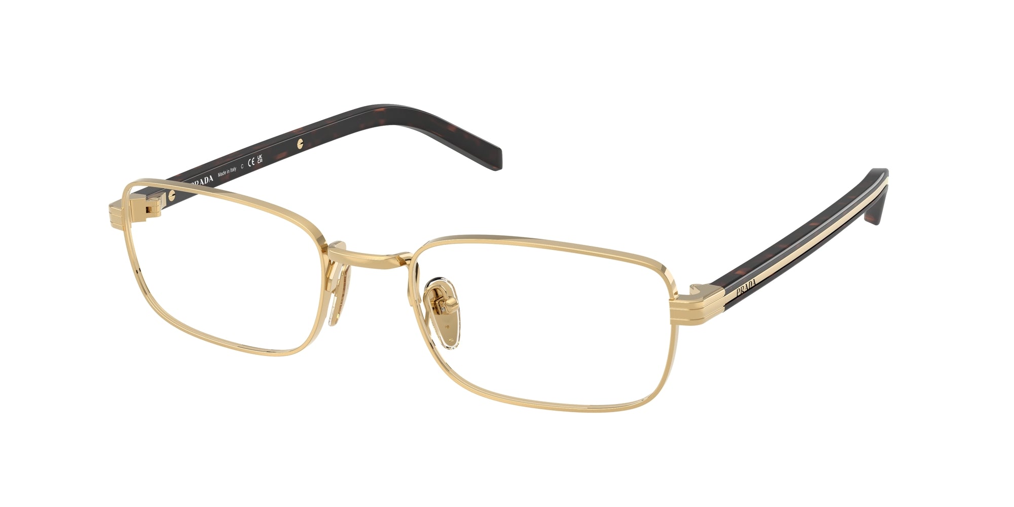 Prada Donna Prada PR B54V 5AK1O1 Montature da vista Metallo Oro Squadrata Normale Prada Donna Prada PR B54V 5AK1O1 Montature da vista Metallo Oro Squadrata Normale