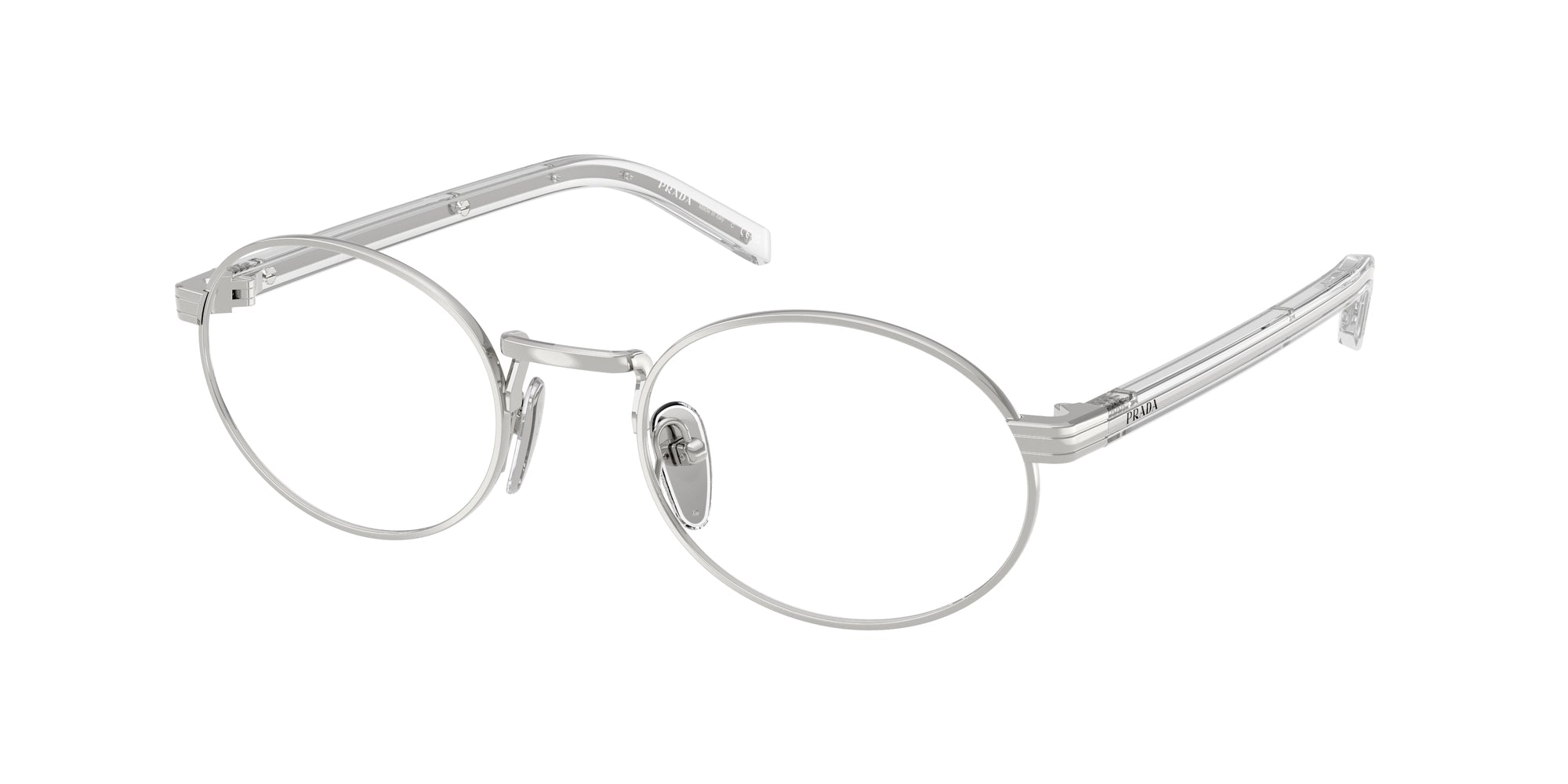 Prada Donna Prada PR B55V 1BC1O1 Montature da vista Metallo Argento Rotonda Normale