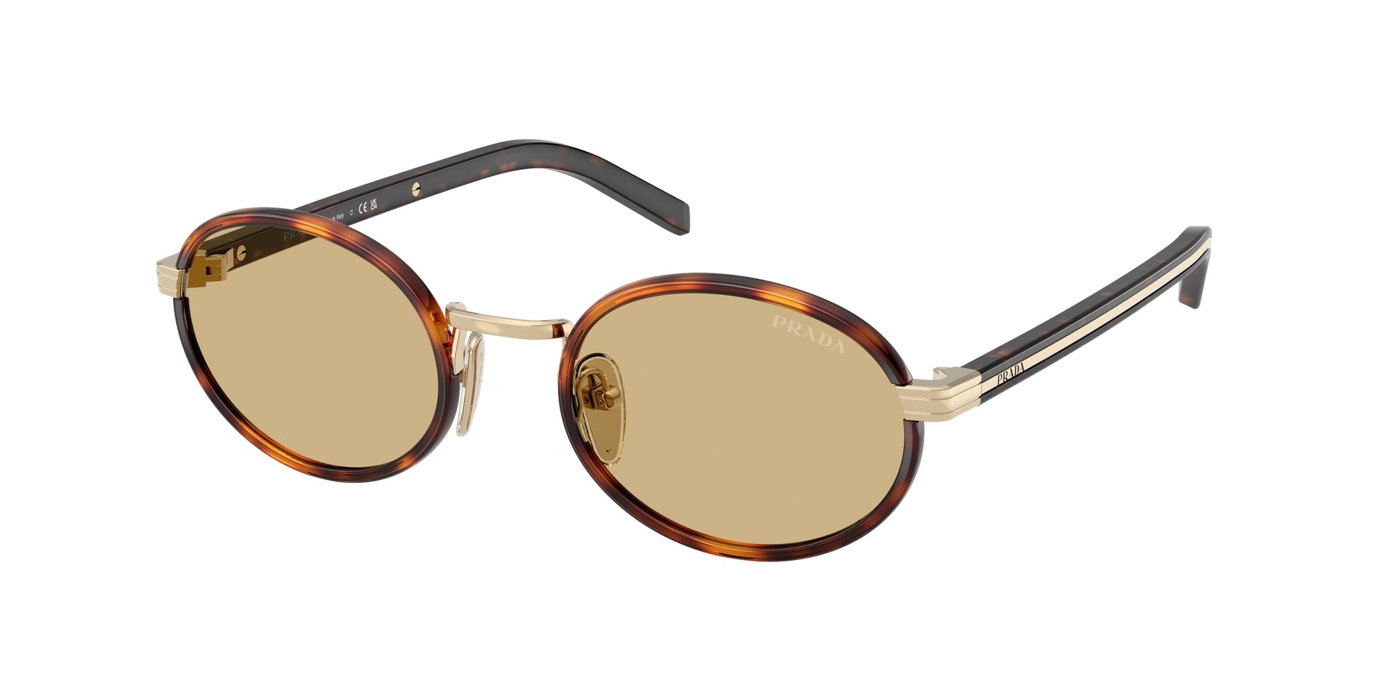 Prada Donna Prada PR B56S 21E10R Occhiali da sole Acciaio Tartaruga Rotonda Normale Prada Donna Prada PR B56S 21E10R Occhiali da sole Acciaio Tartaruga Rotonda Normale
