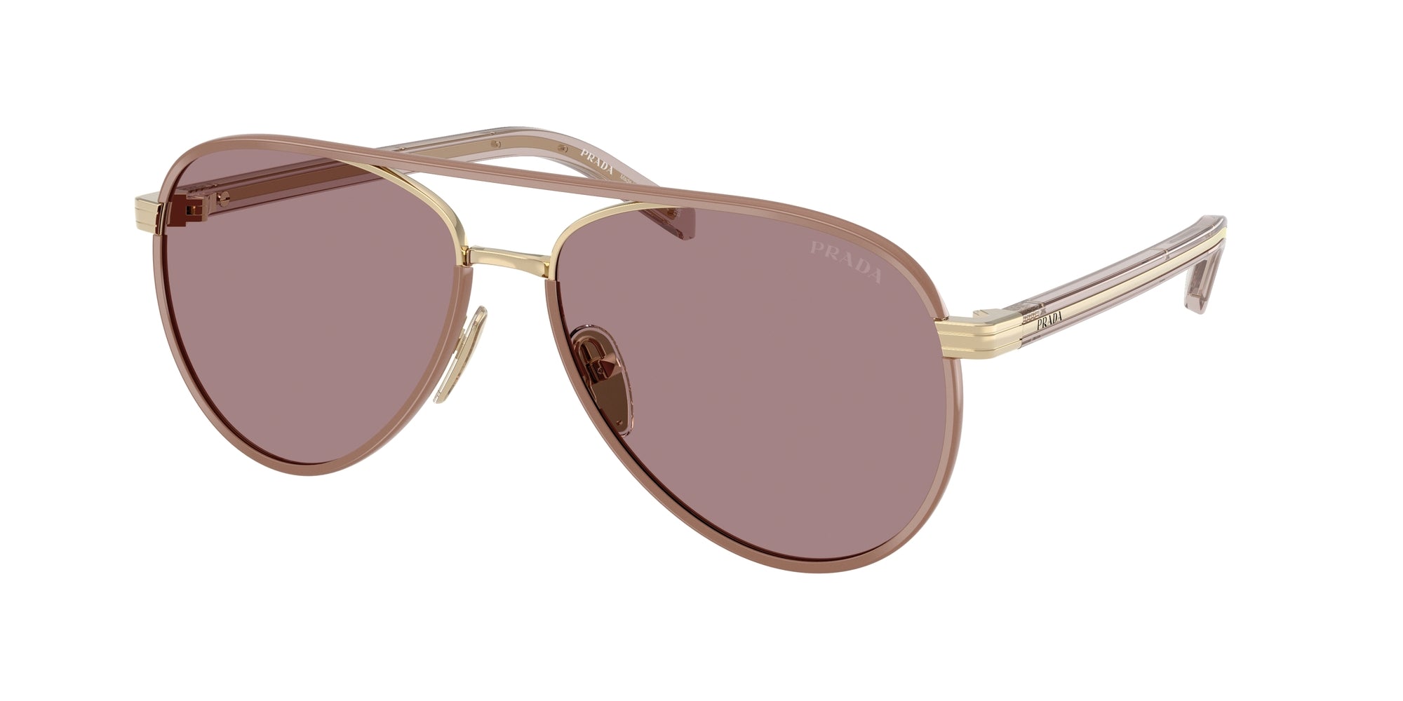 Prada Donna Prada PR B57S 24E20I Occhiali da sole Acciaio Oro Marrone Pilot Normale Prada Donna Prada PR B57S 24E20I Occhiali da sole Acciaio Oro Marrone Pilot Normale