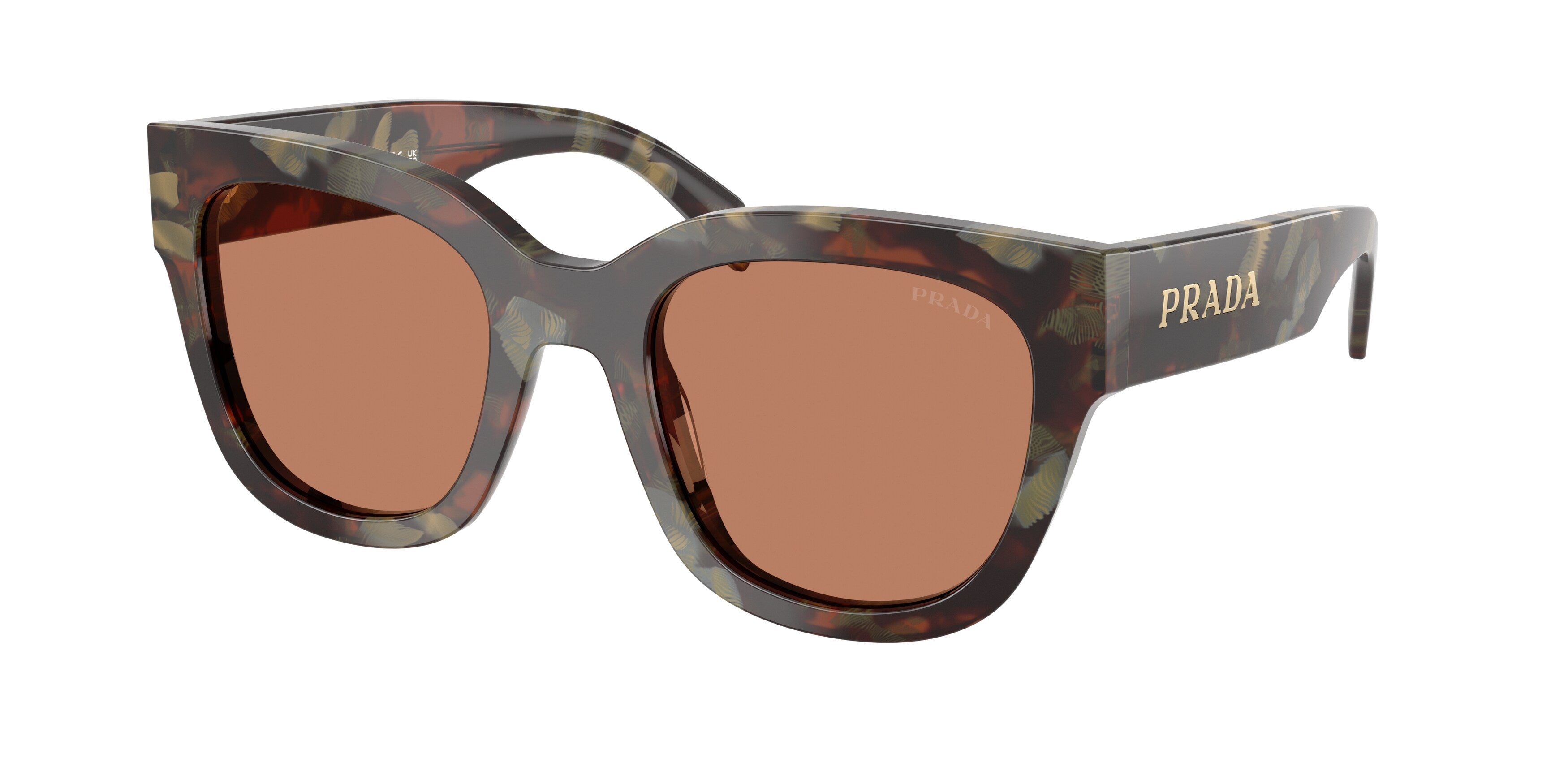 Prada Donna Prada PR C04S 22F90Q Occhiali da sole Acetato Tartaruga Marrone Squadrata Normale