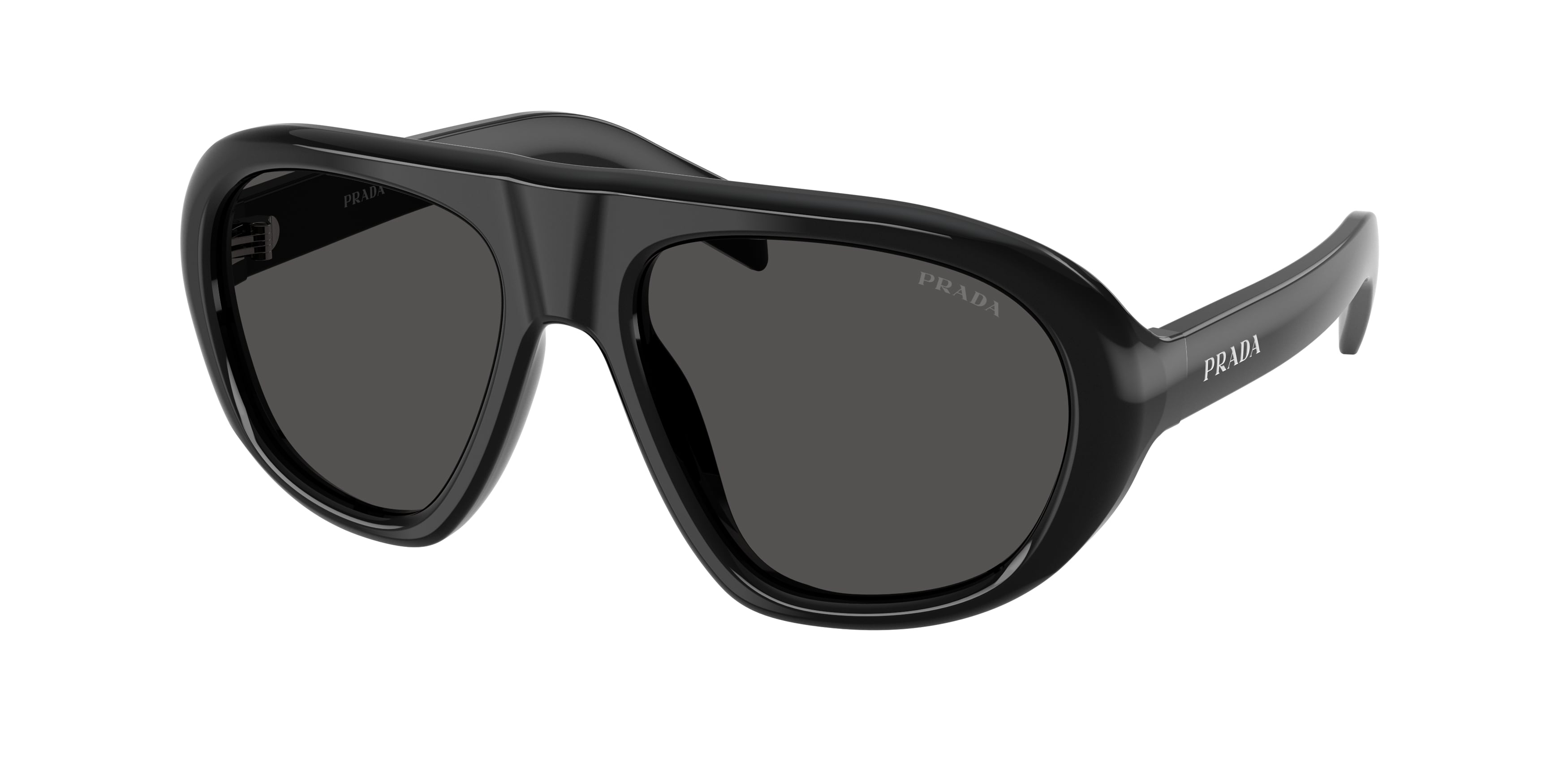 Prada Donna Prada PR C05S 16K08Z Occhiali da sole Acetato Nero Grigio Geometrica Normale Prada Donna Prada PR C05S 16K08Z Occhiali da sole Acetato Nero Grigio Geometrica Normale