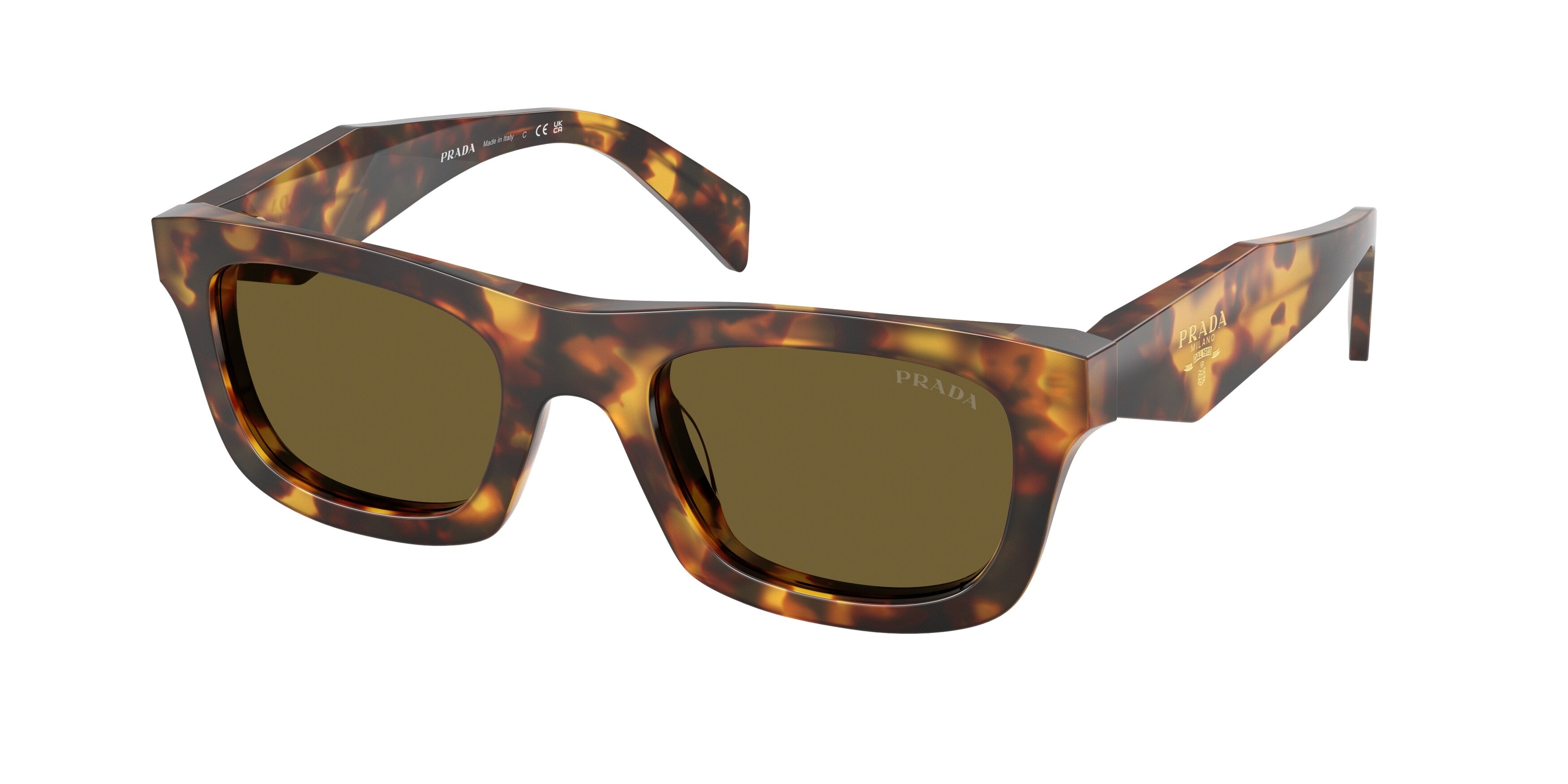 Prada Donna Prada PR C06S 14L09Z Occhiali da sole Acetato Tartaruga Marrone Pillow Normale