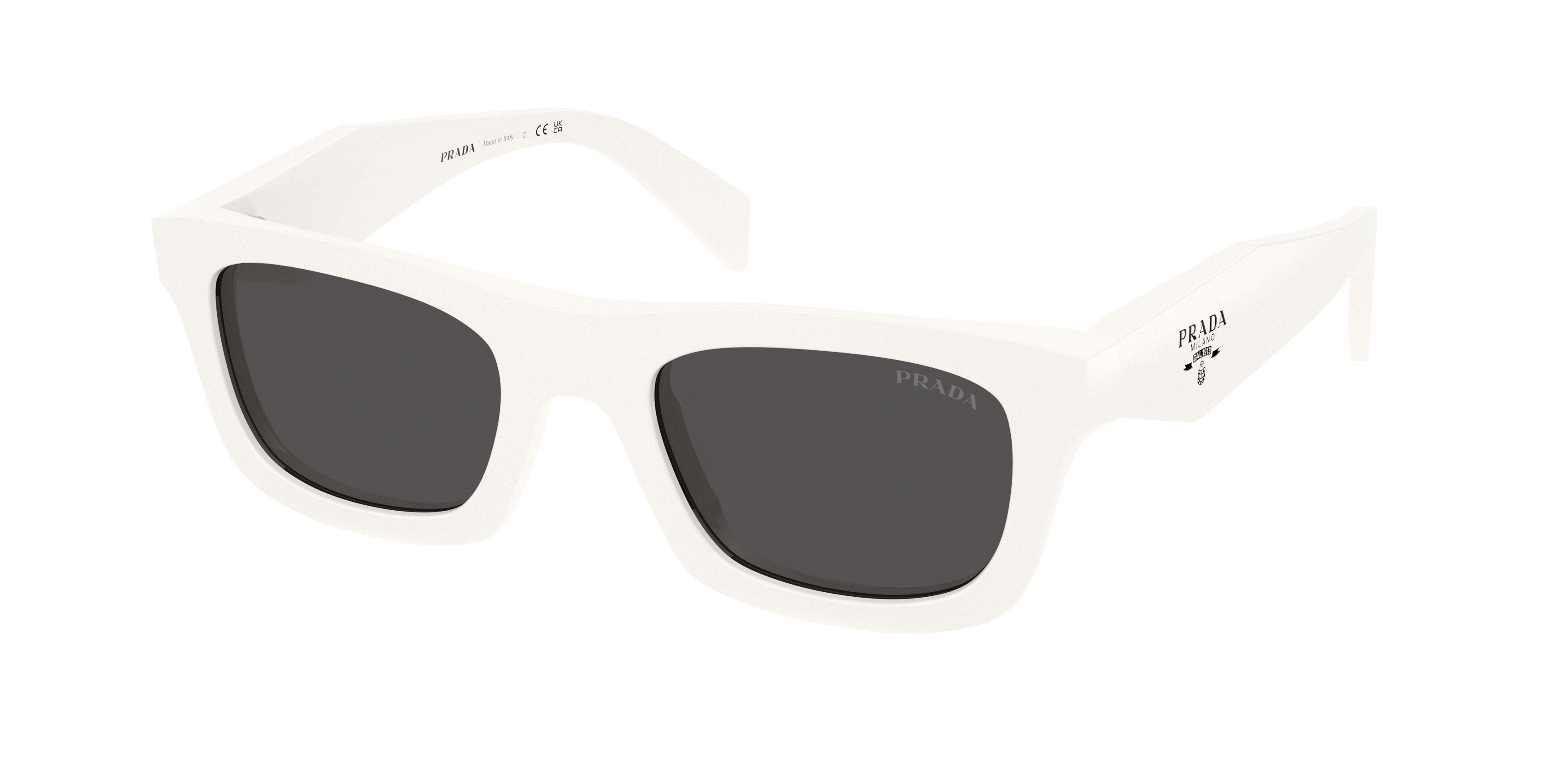 Prada Donna Prada PR C06S 17K08Z Occhiali da sole Acetato Bianco Grigio Pillow Normale