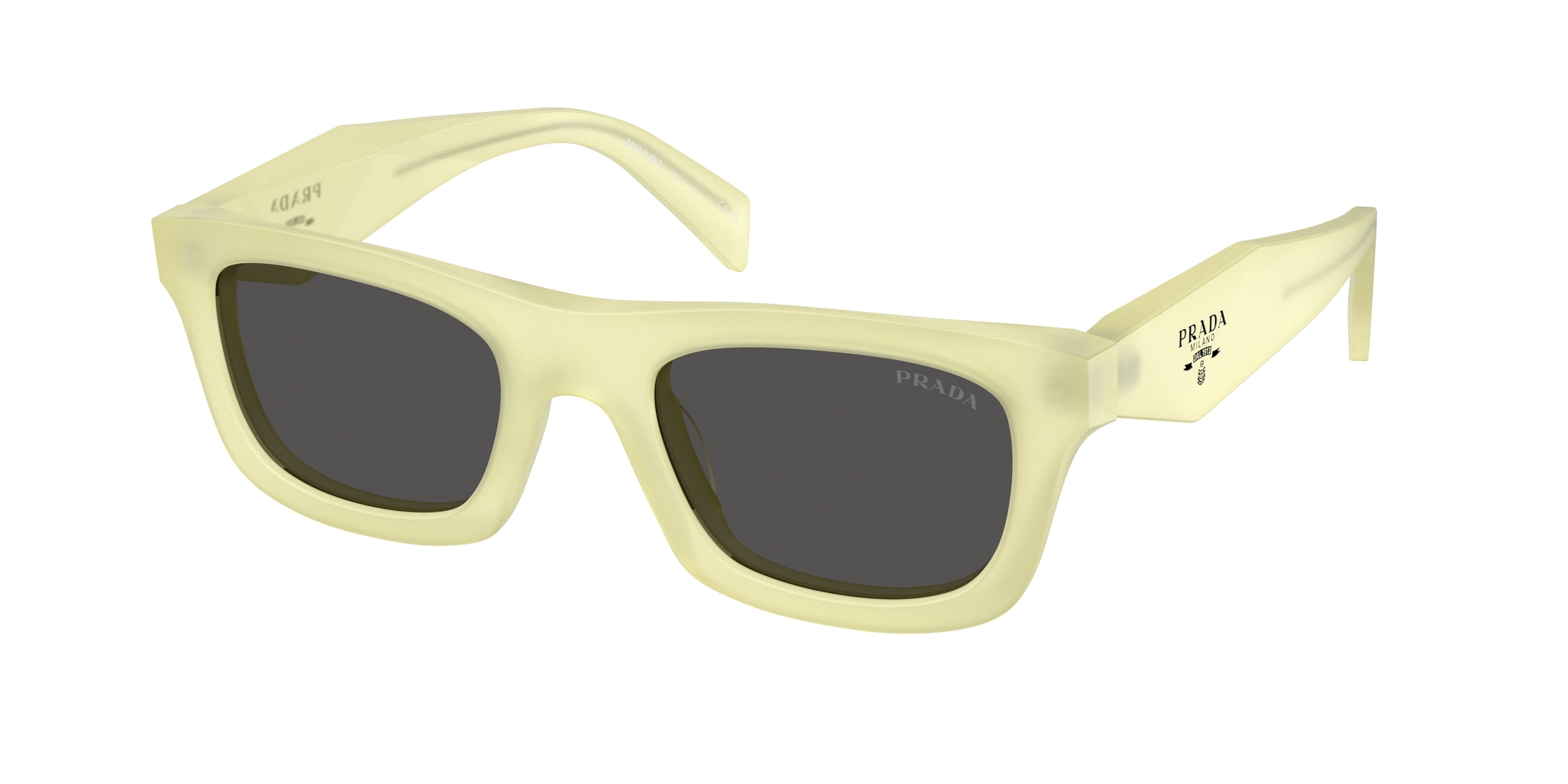 Prada Donna Prada PR C06S 21G08Z Occhiali da sole Acetato Giallo Grigio Pillow Normale
