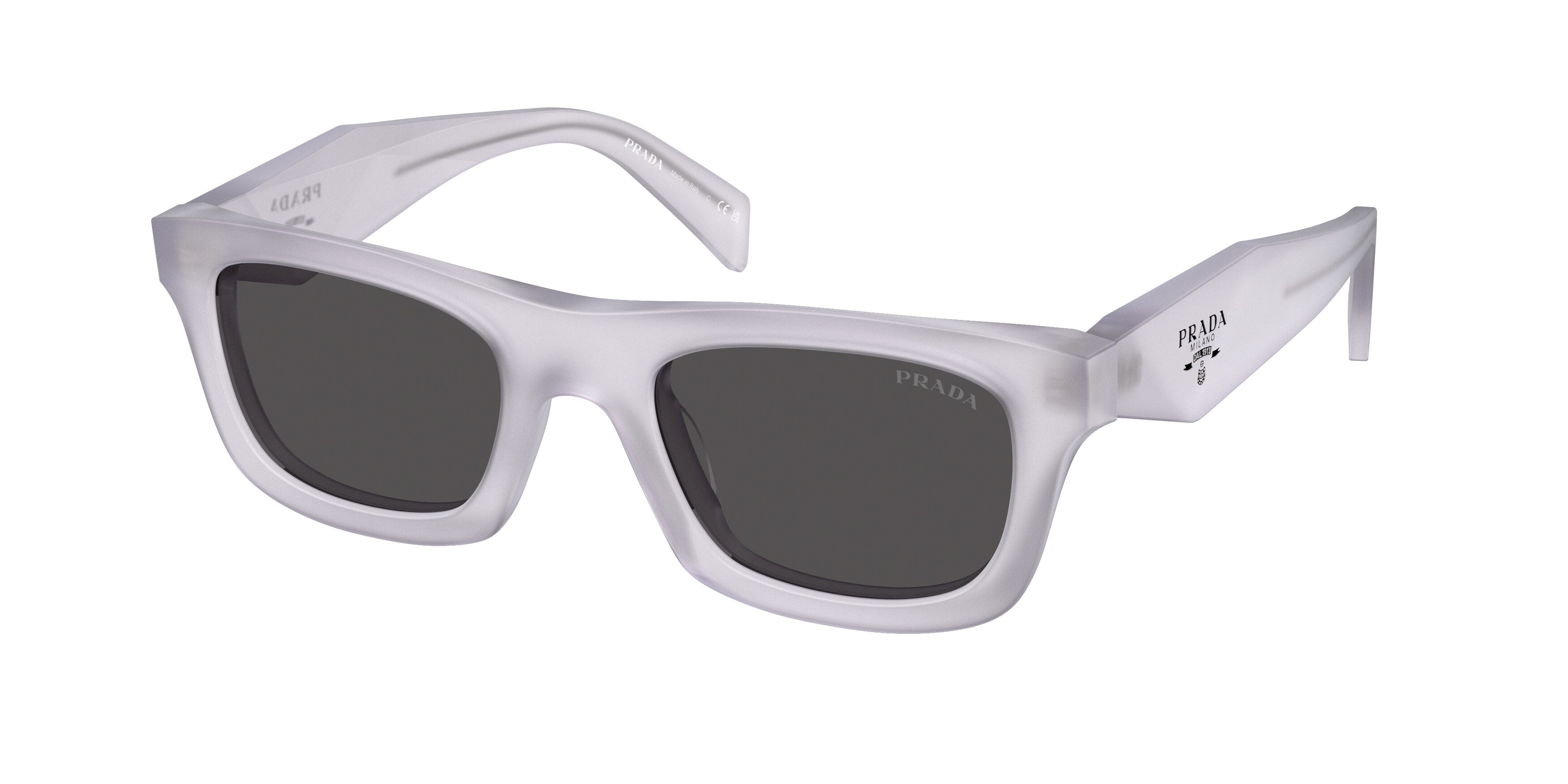 Prada Donna Prada PR C06S 22G08Z Occhiali da sole Acetato Trasparente Grigio Pillow Normale