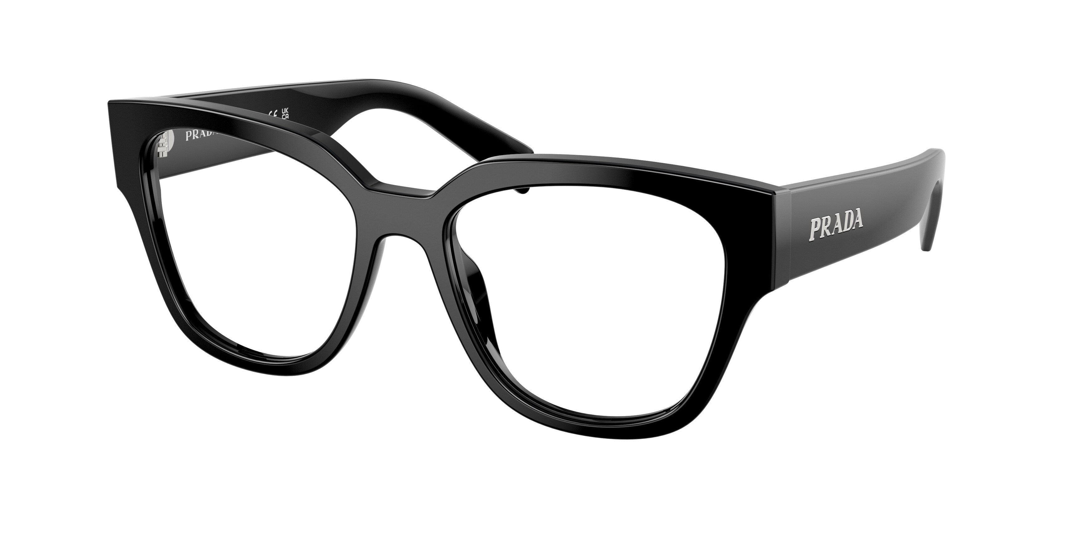 Prada Donna Prada PR C06V 16K1O1 Montature da vista Acetato Nero Rotonda Normale