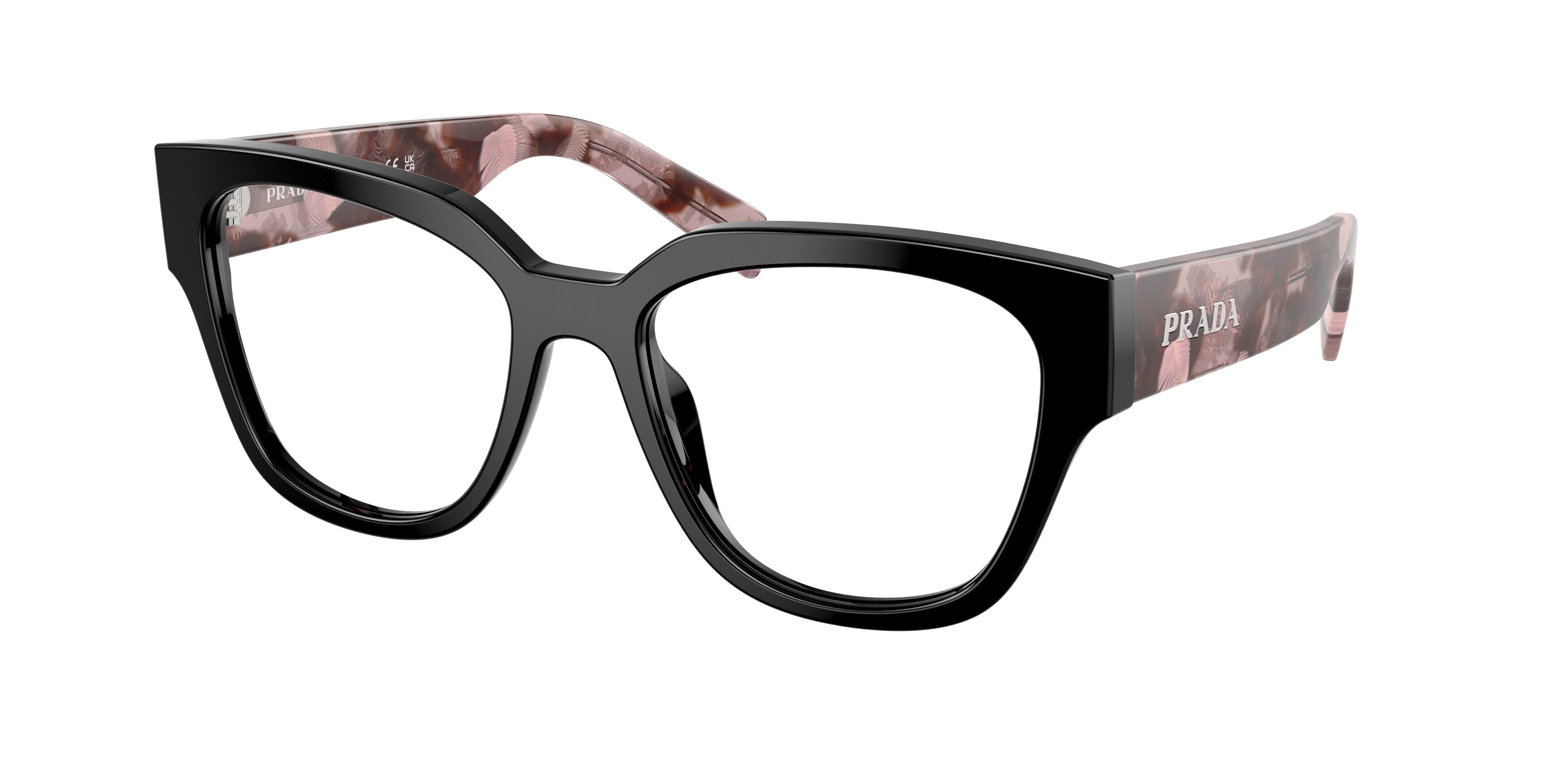 Prada Donna Prada PR C06V 28F1O1 Montature da vista Acetato Nero Rotonda Normale