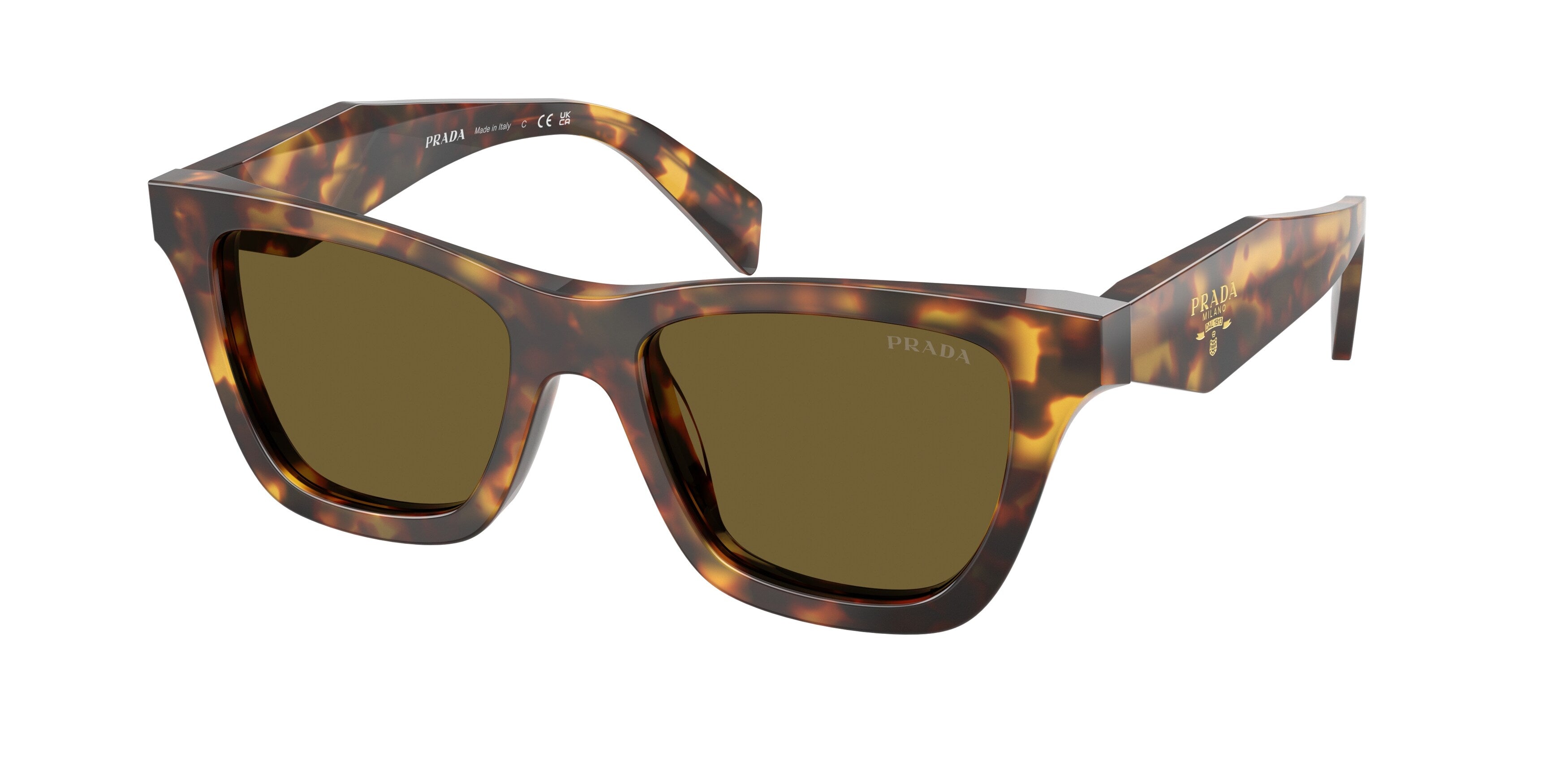 Prada Donna Prada PR C07S 14L09Z Occhiali da sole Acetato Tartaruga Marrone Farfalla Normale Prada Donna Prada PR C07S 14L09Z Occhiali da sole Acetato Tartaruga Marrone Farfalla Normale