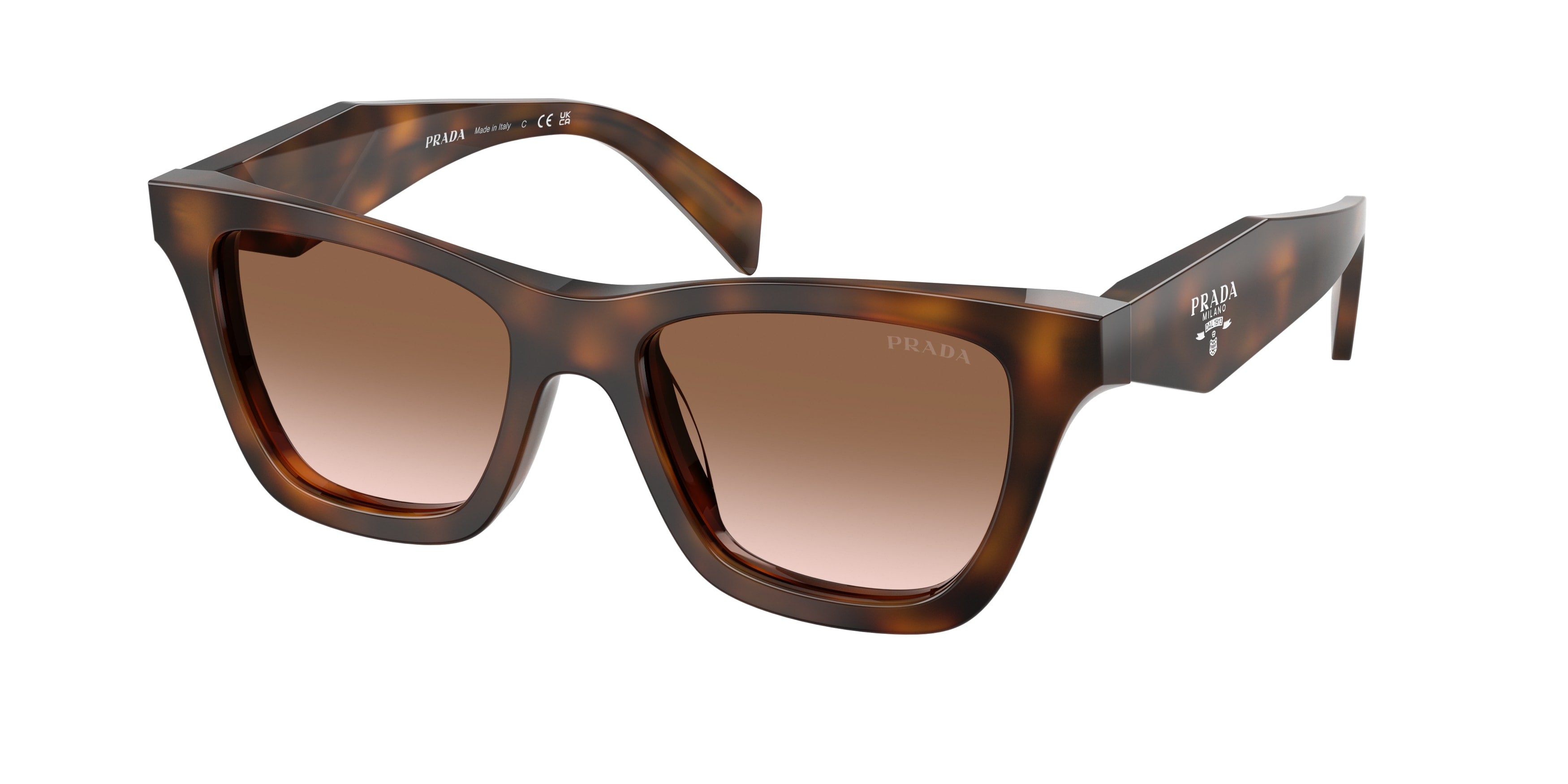Prada Donna Prada PR C07S 20D90P Occhiali da sole Acetato Tartaruga Marrone Farfalla Normale Sfumato