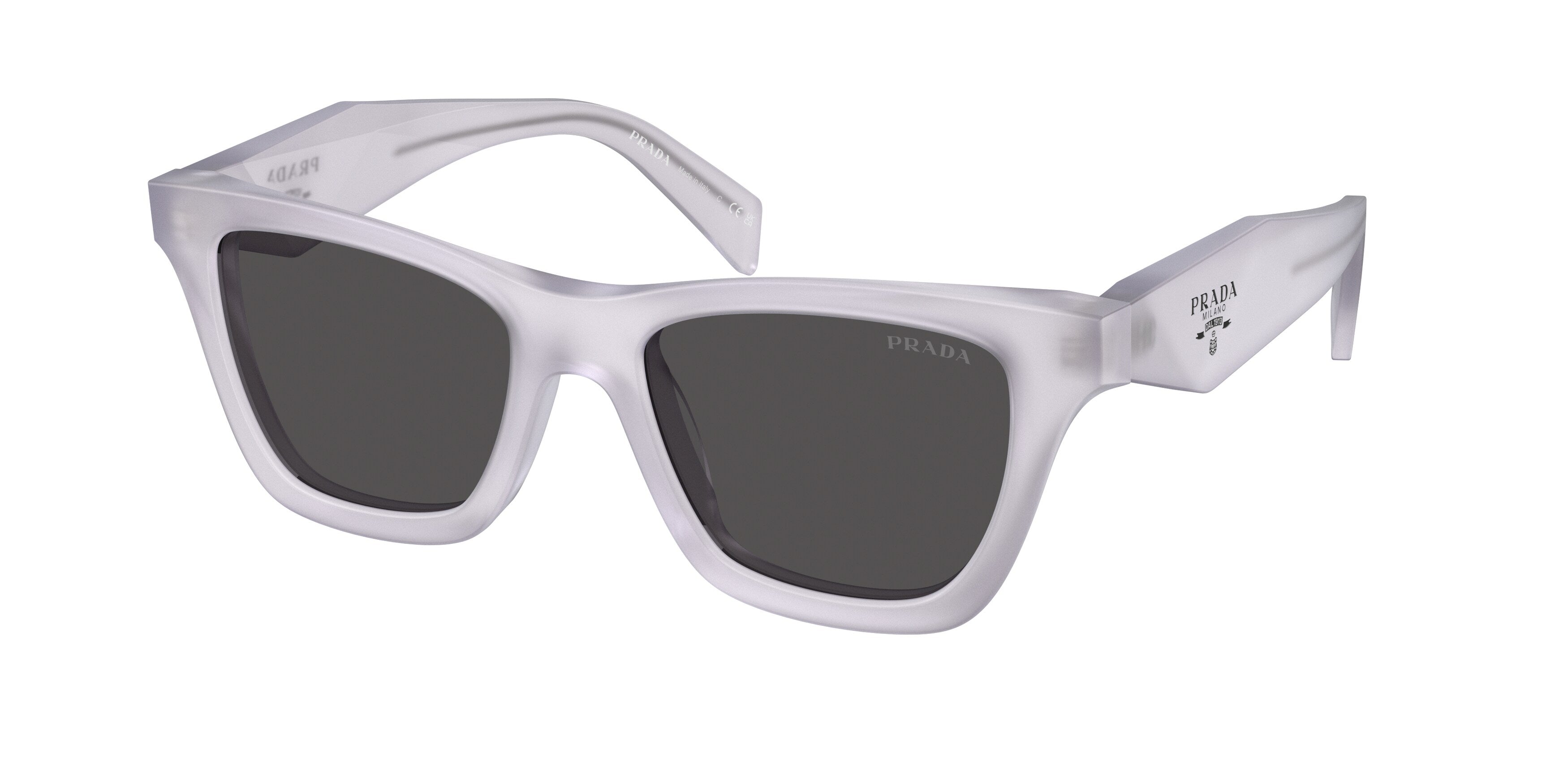 Prada Donna Prada PR C07S 22G08Z Occhiali da sole Acetato Trasparente Grigio Farfalla Normale Prada Donna Prada PR C07S 22G08Z Occhiali da sole Acetato Trasparente Grigio Farfalla Normale